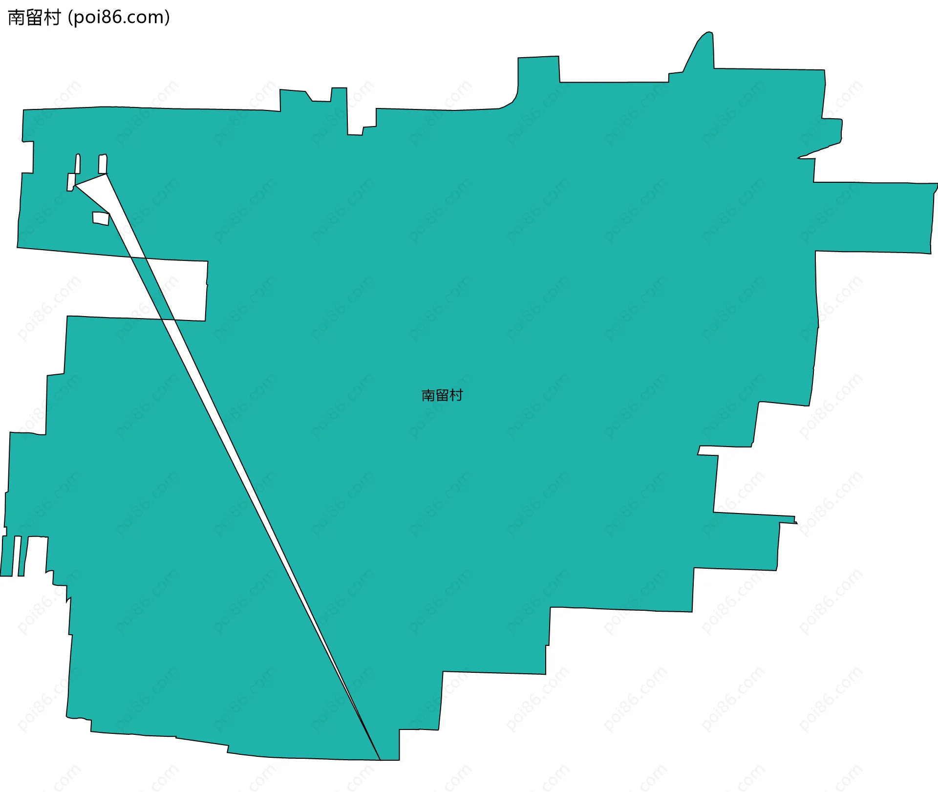 南留村边界地图