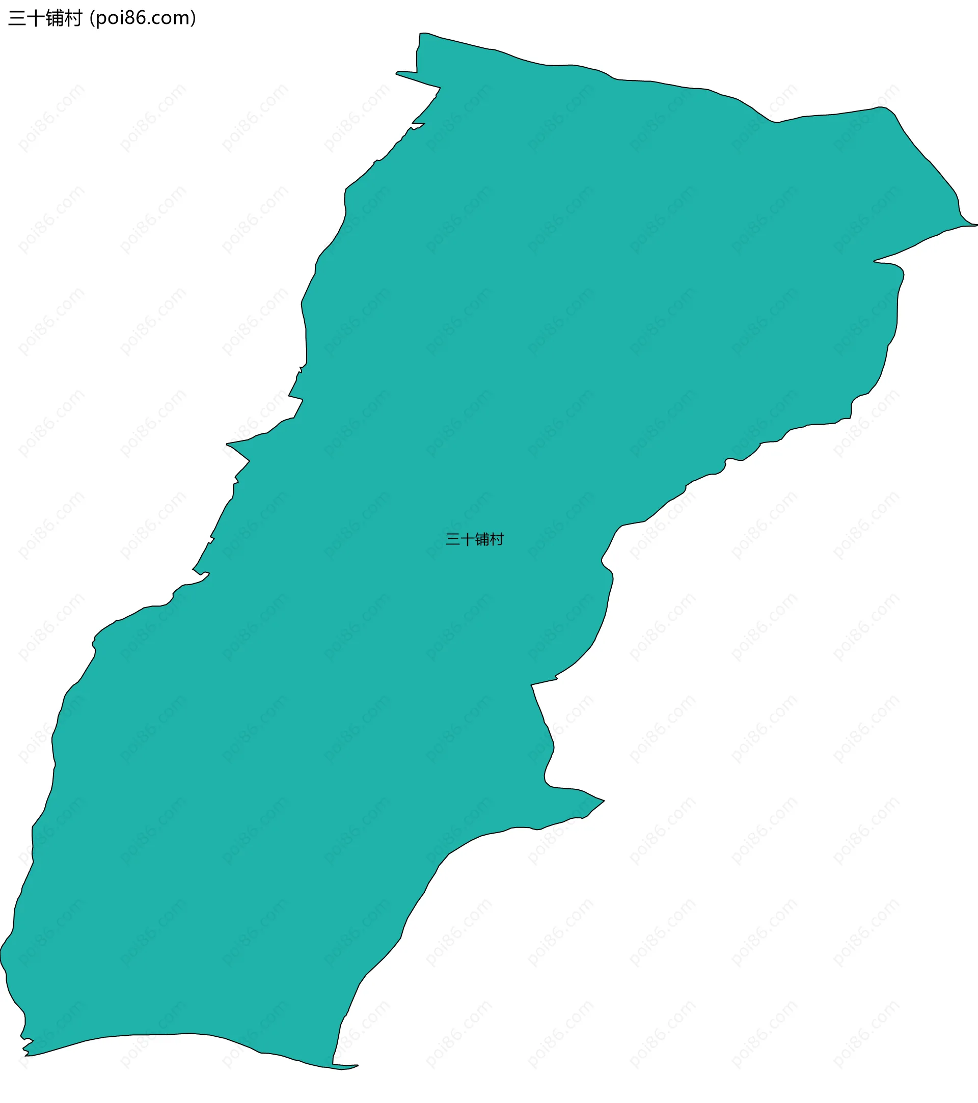 三十铺村边界地图