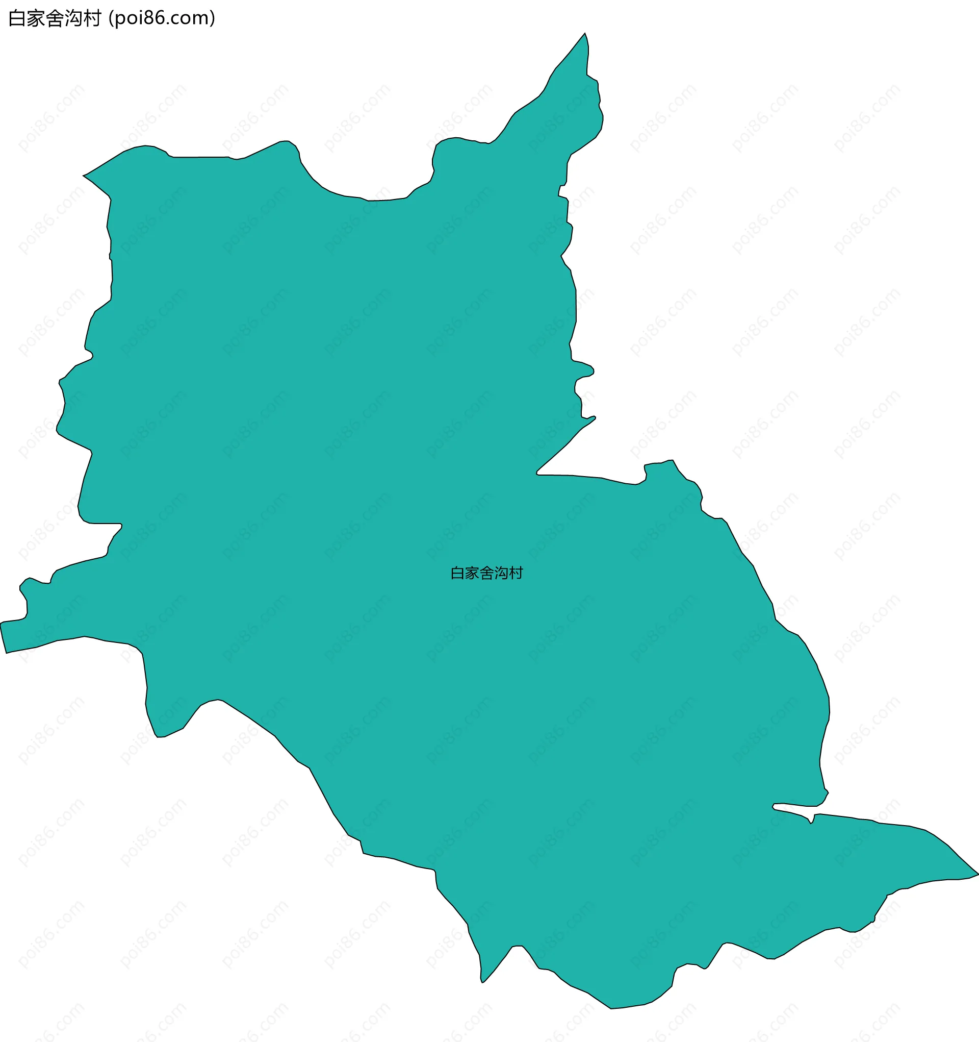 白家舍沟村边界地图