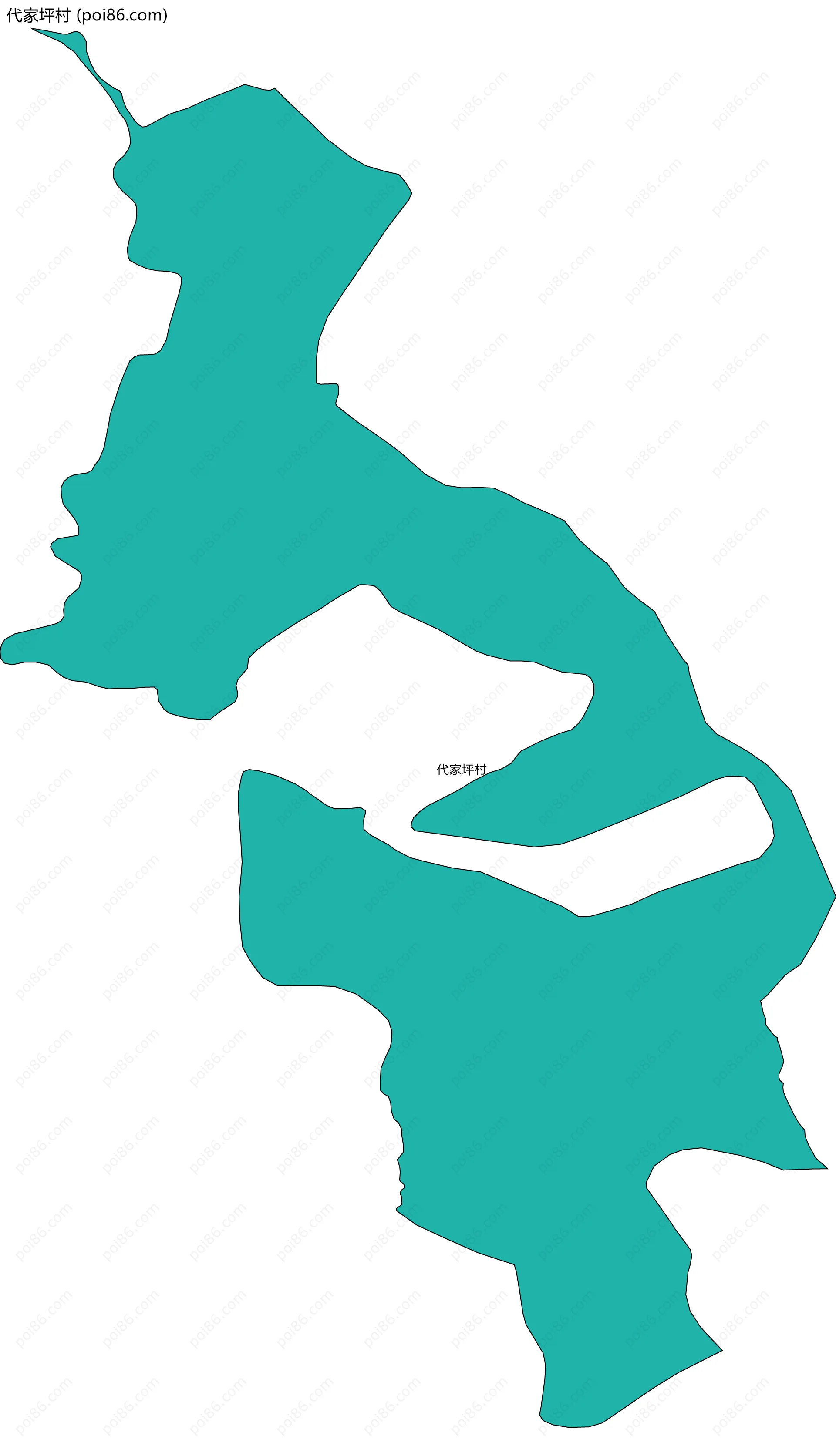 代家坪村边界地图