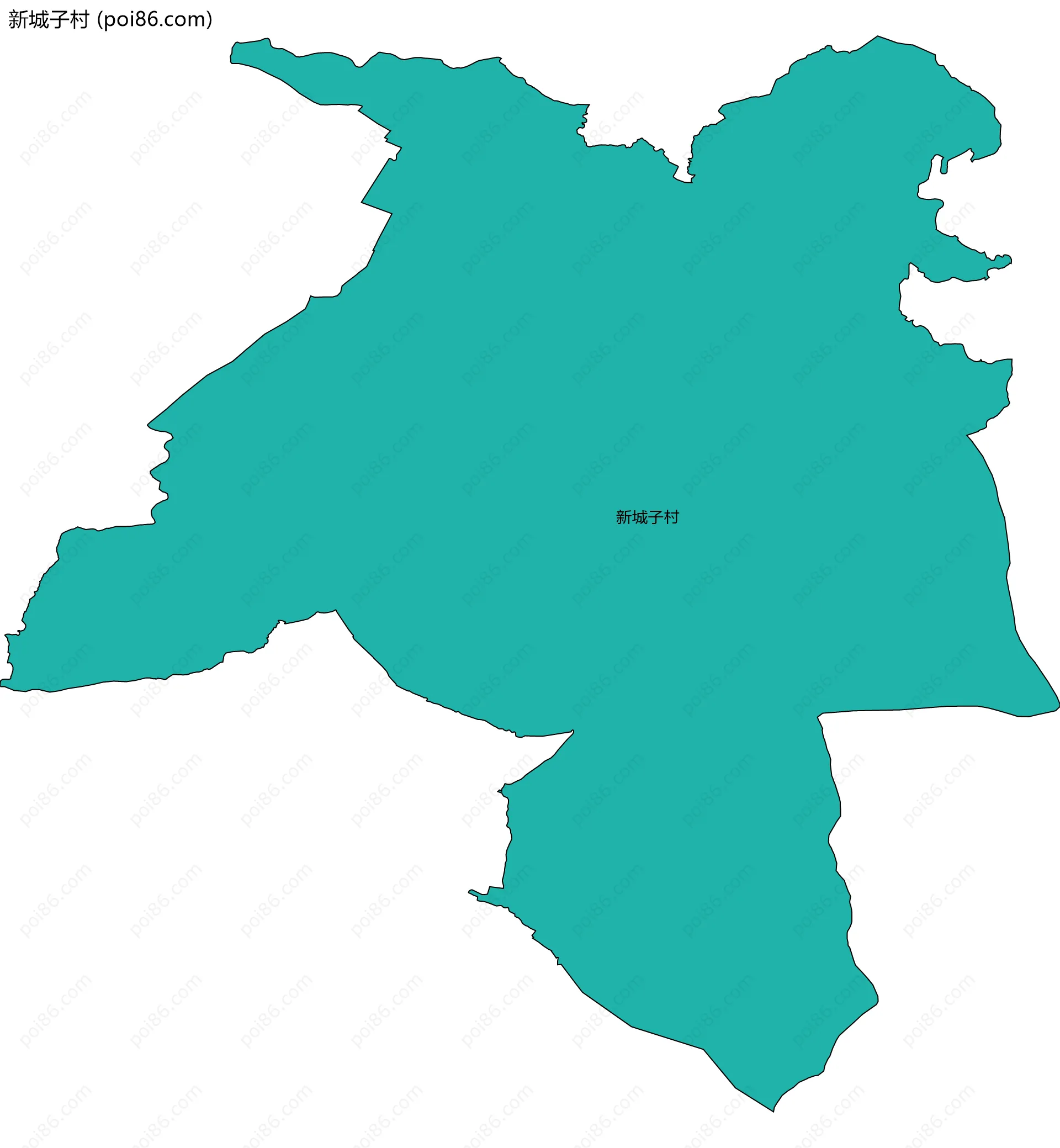 新城子村边界地图