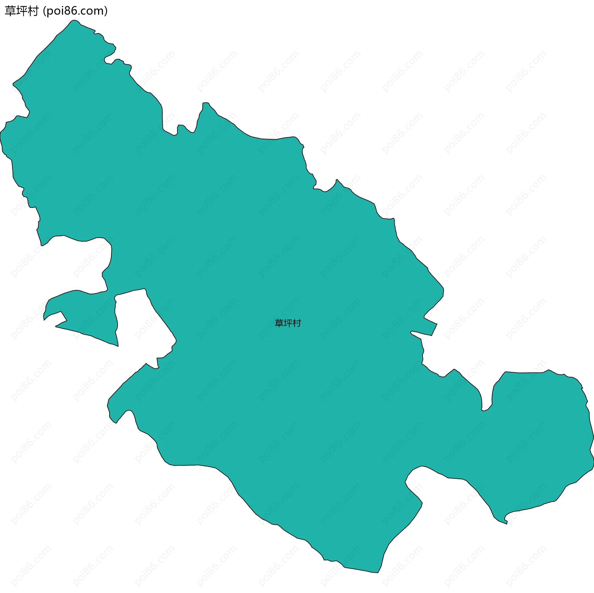 草坪村边界地图