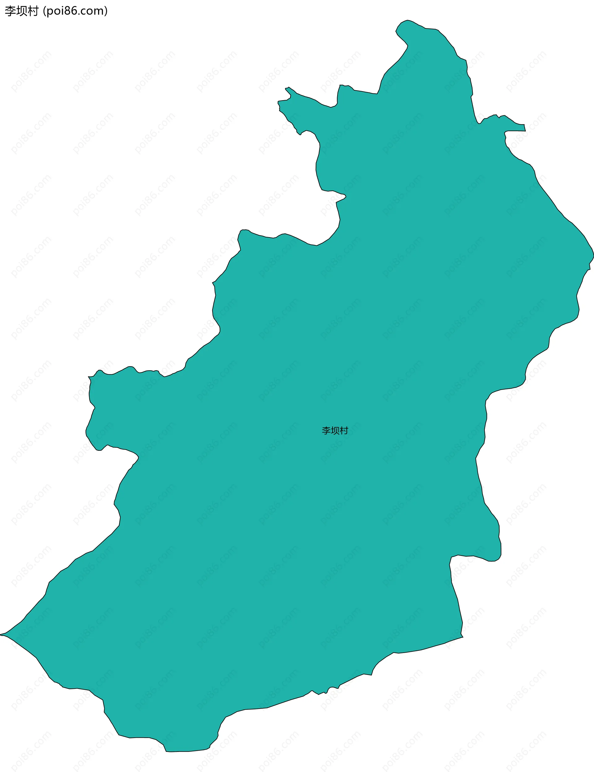 李坝村边界地图