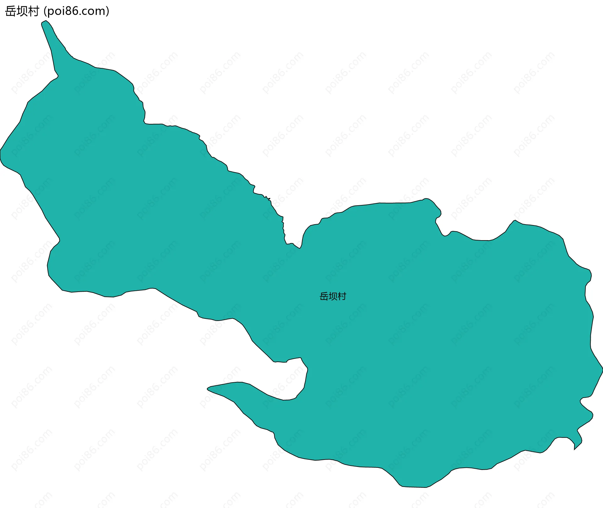 岳坝村边界地图