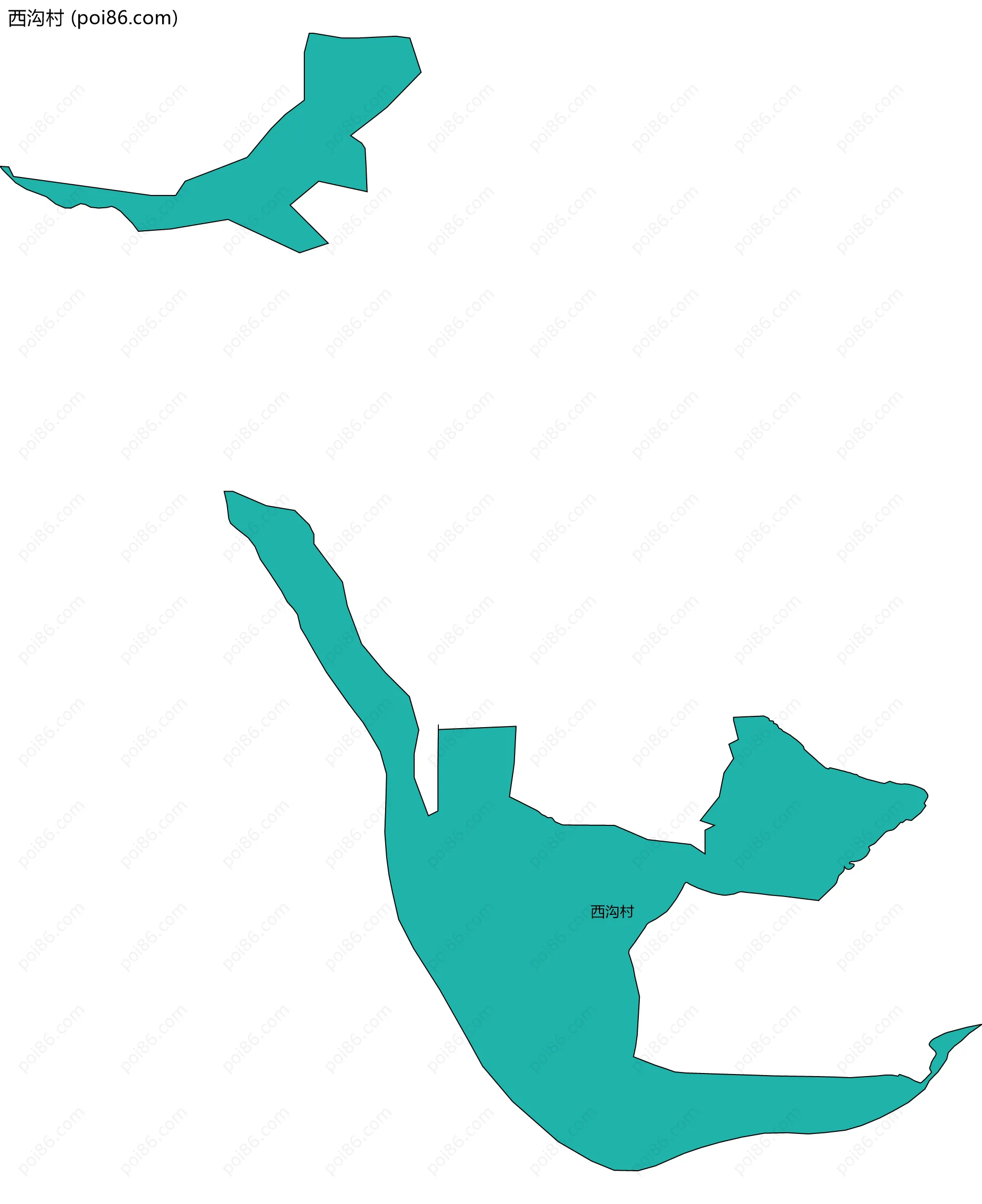 西沟村边界地图