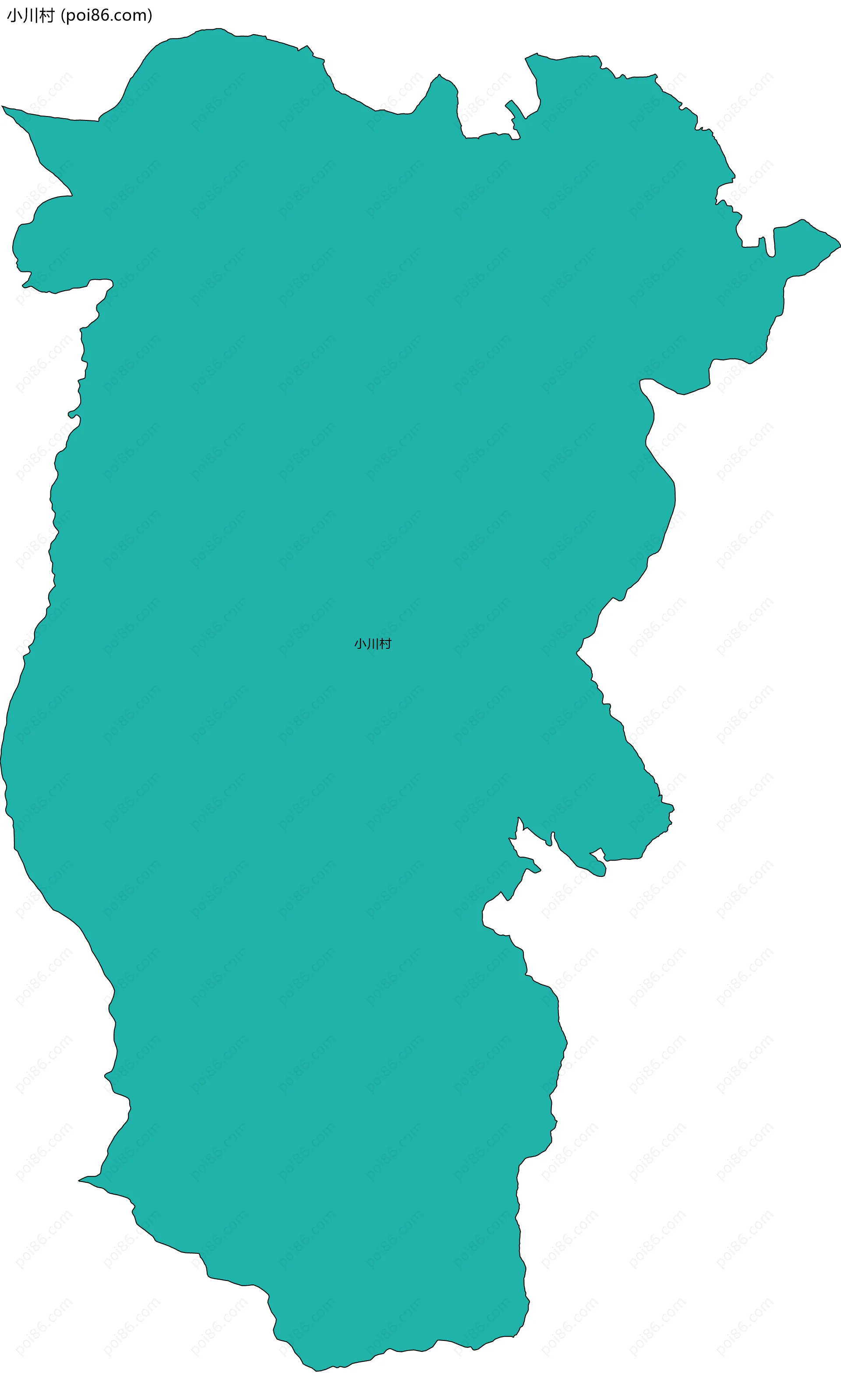 小川村边界地图