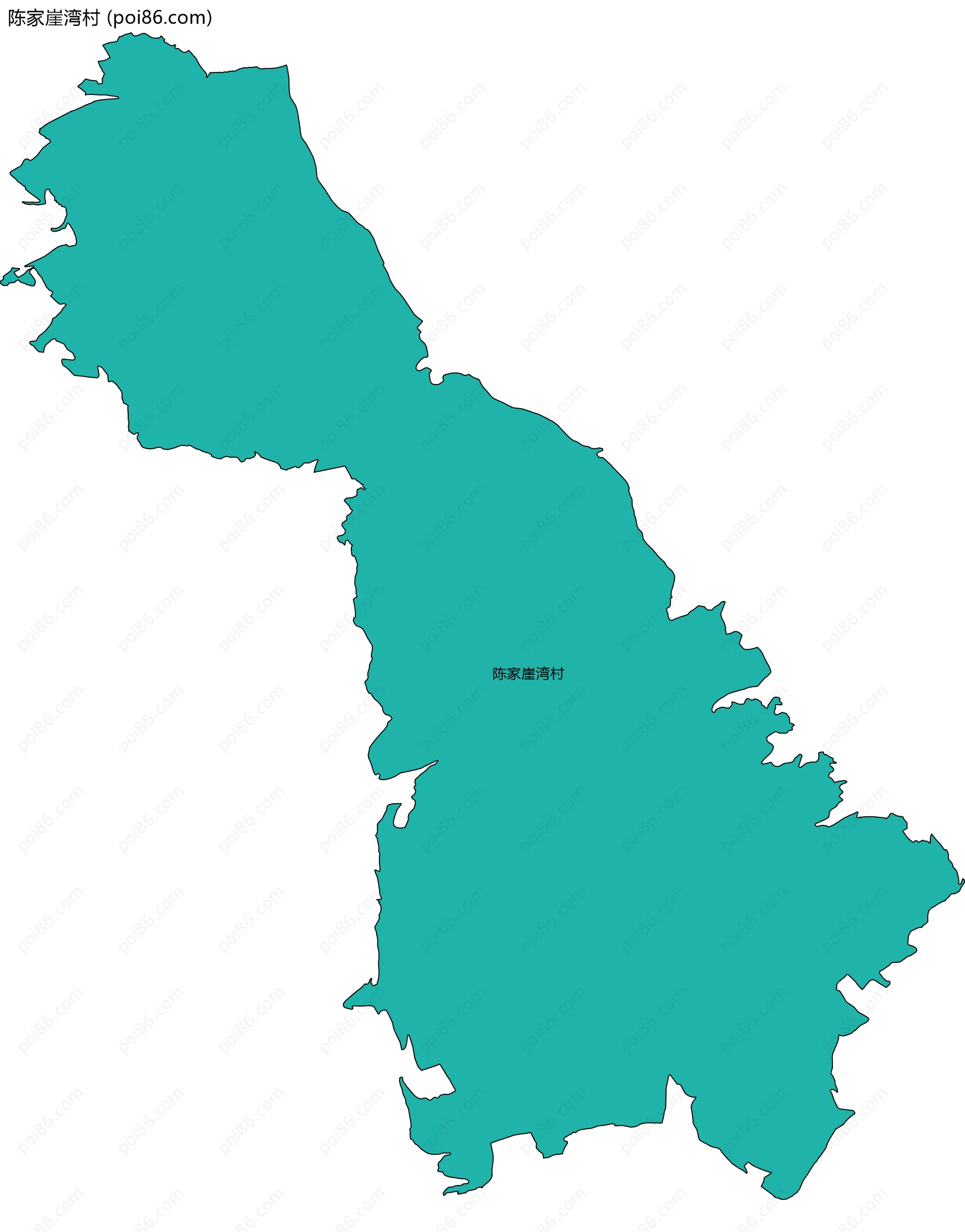 陈家崖湾村边界地图