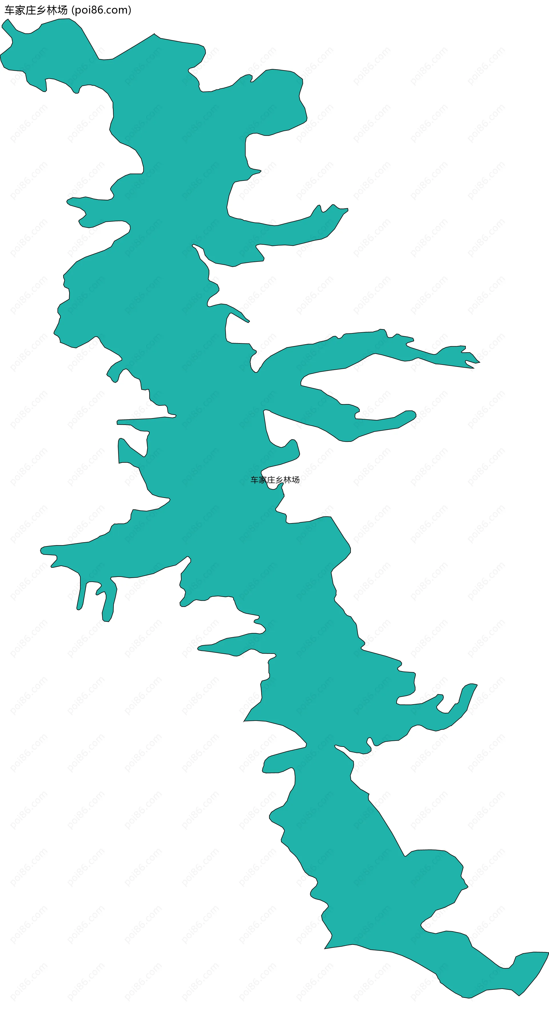 车家庄乡林场边界地图(五级行政区划)