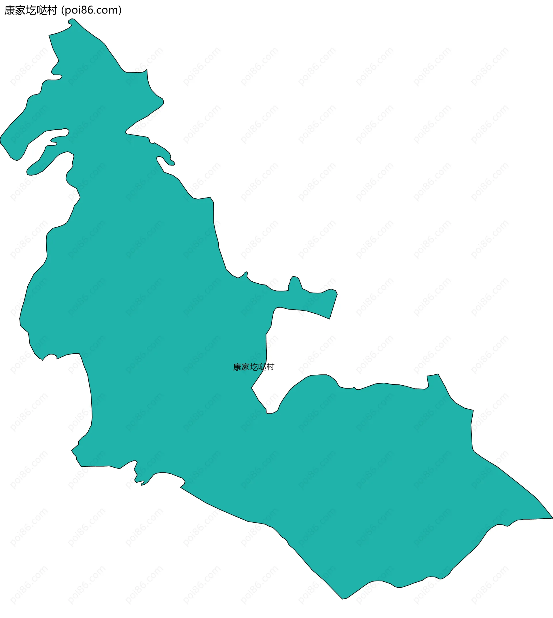 康家圪哒村边界地图