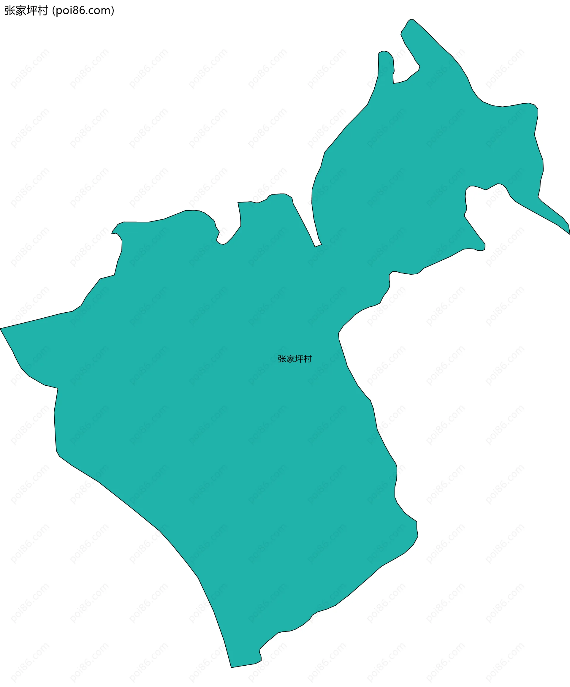 张家坪村边界地图
