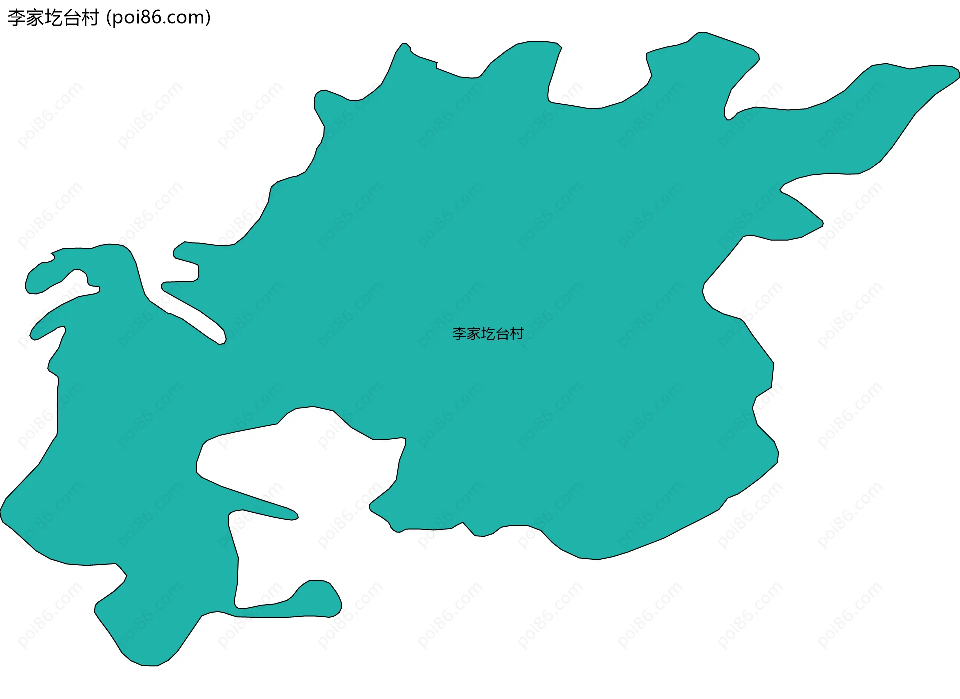 李家圪台村边界地图