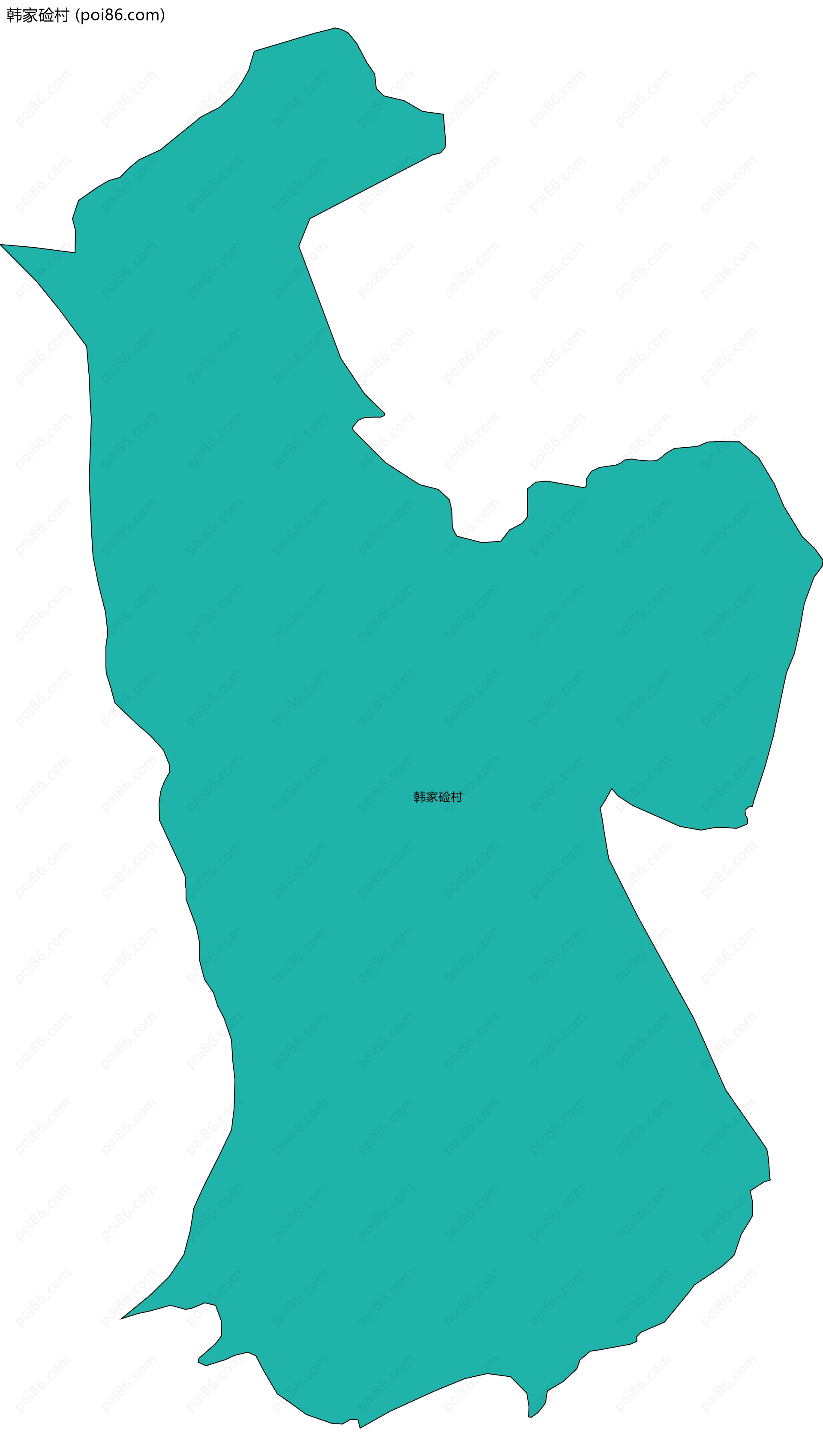 韩家硷村边界地图