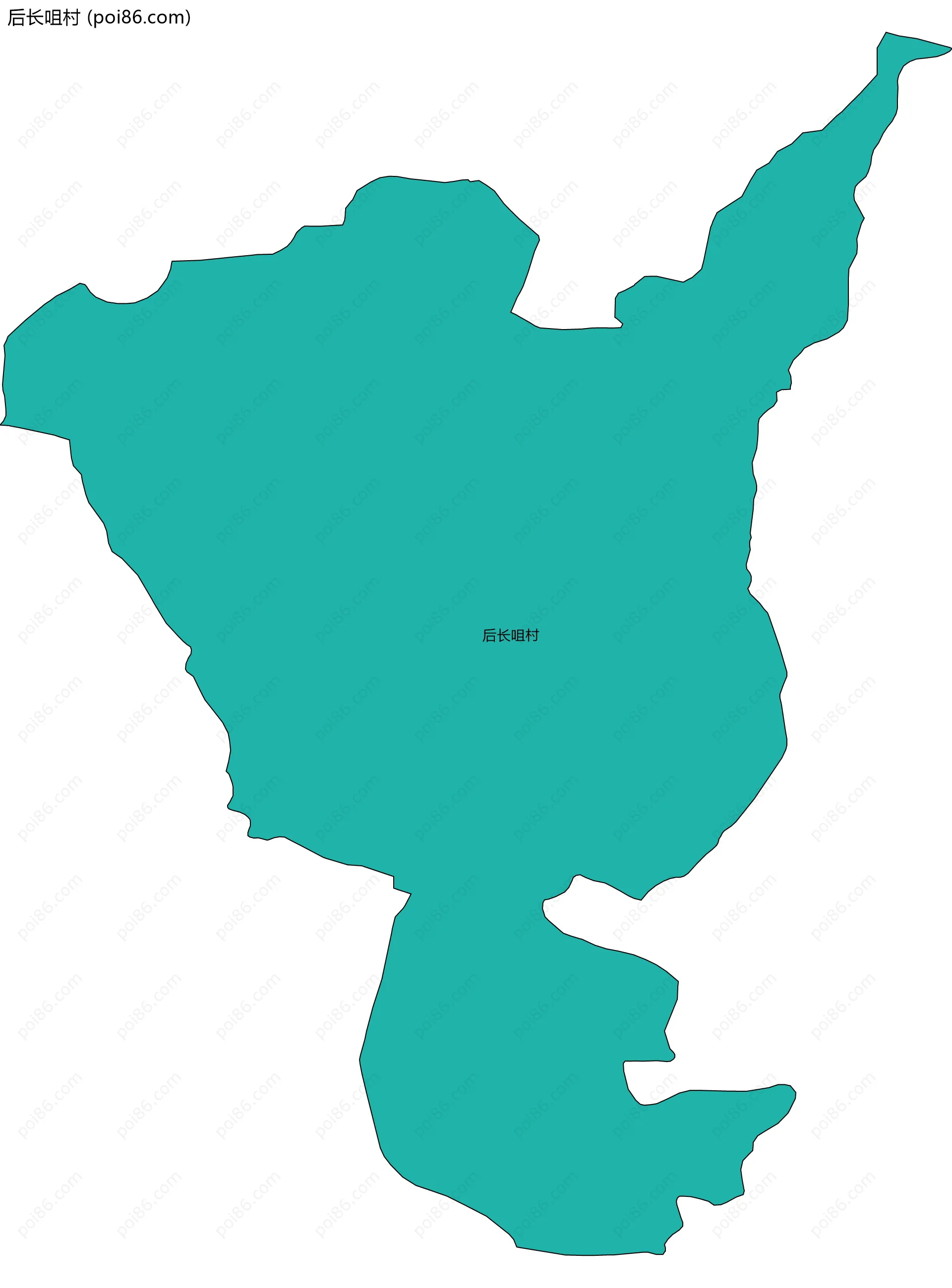 后长咀村边界地图