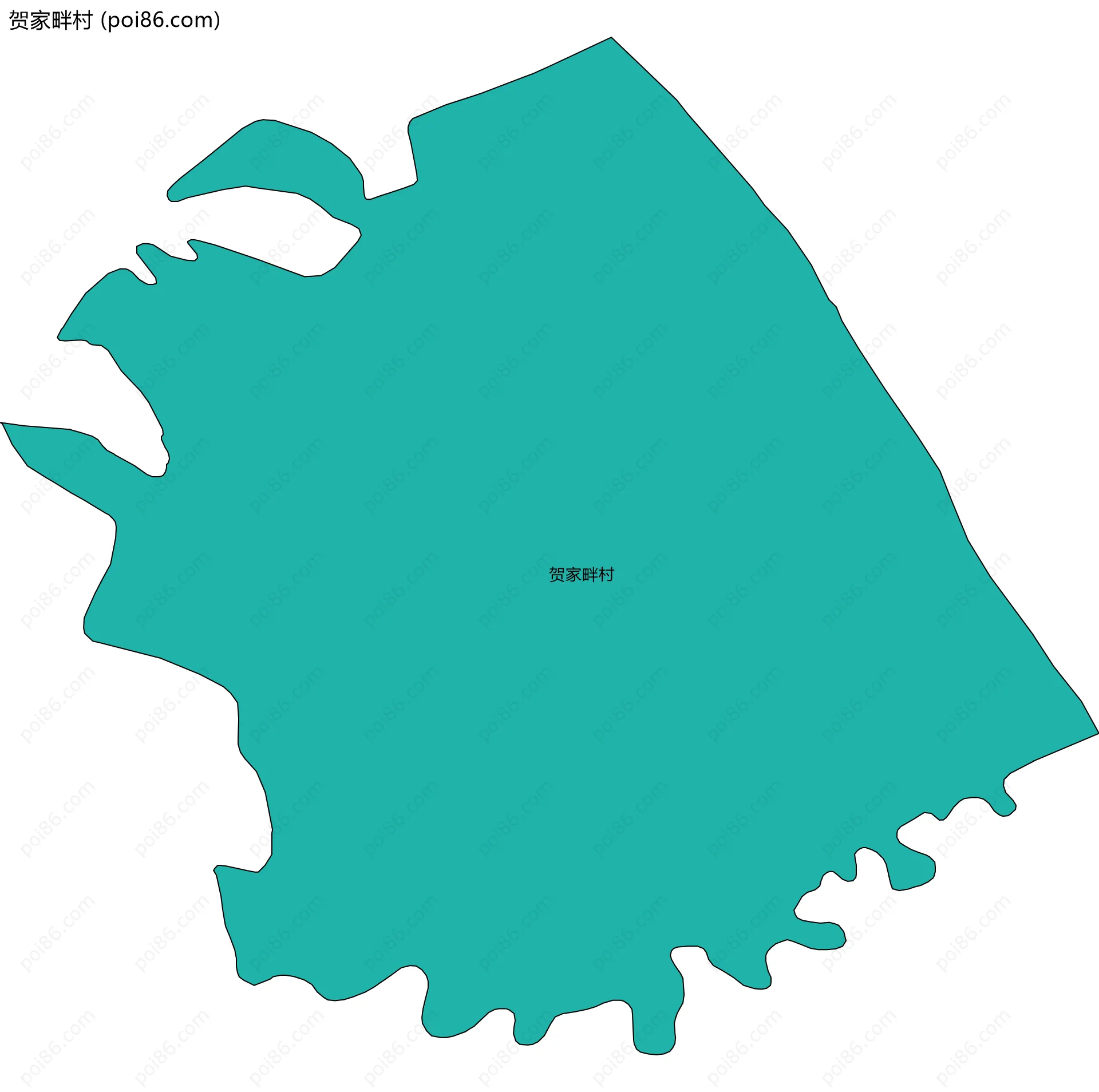 贺家畔村边界地图