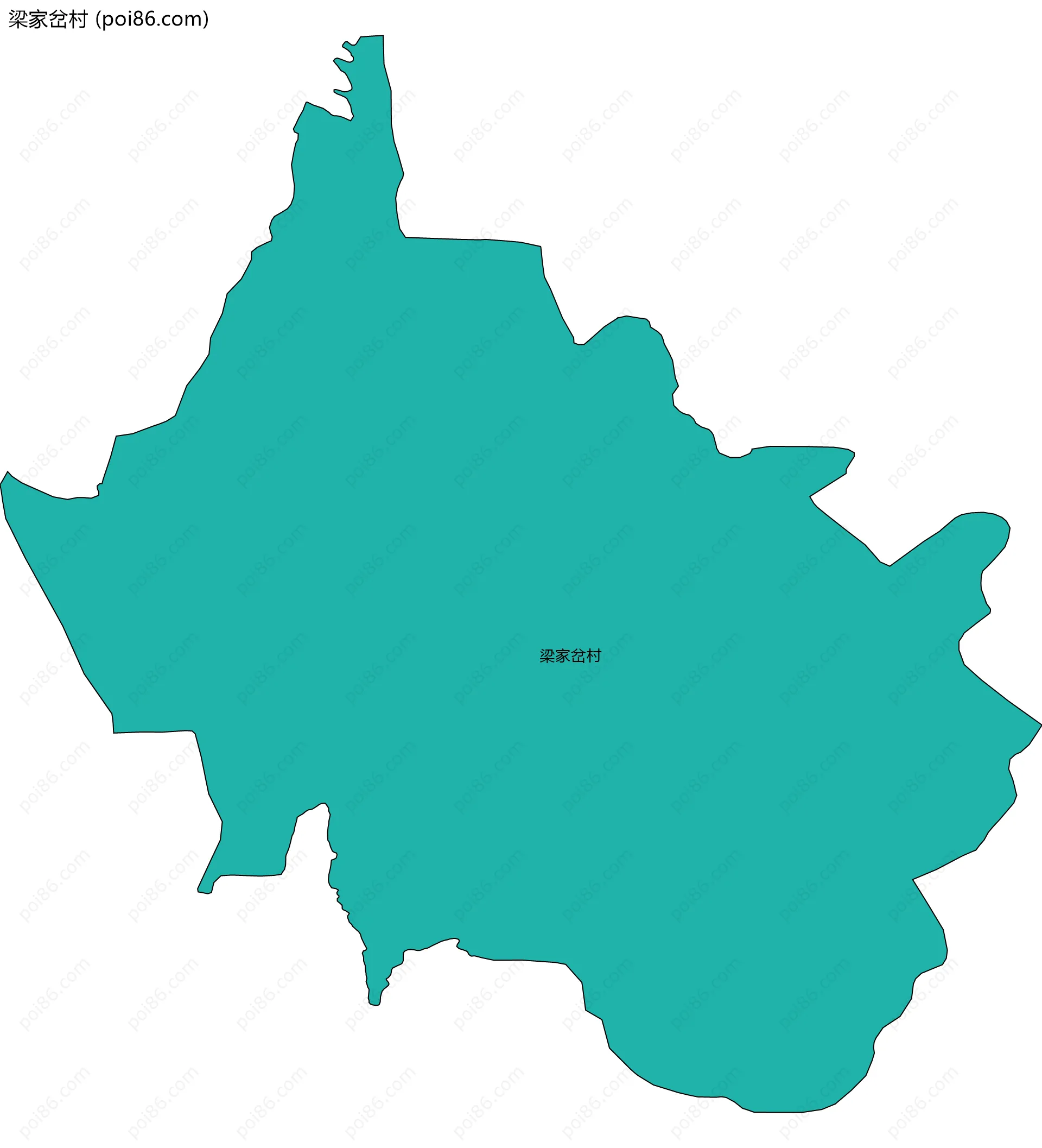 梁家岔村边界地图