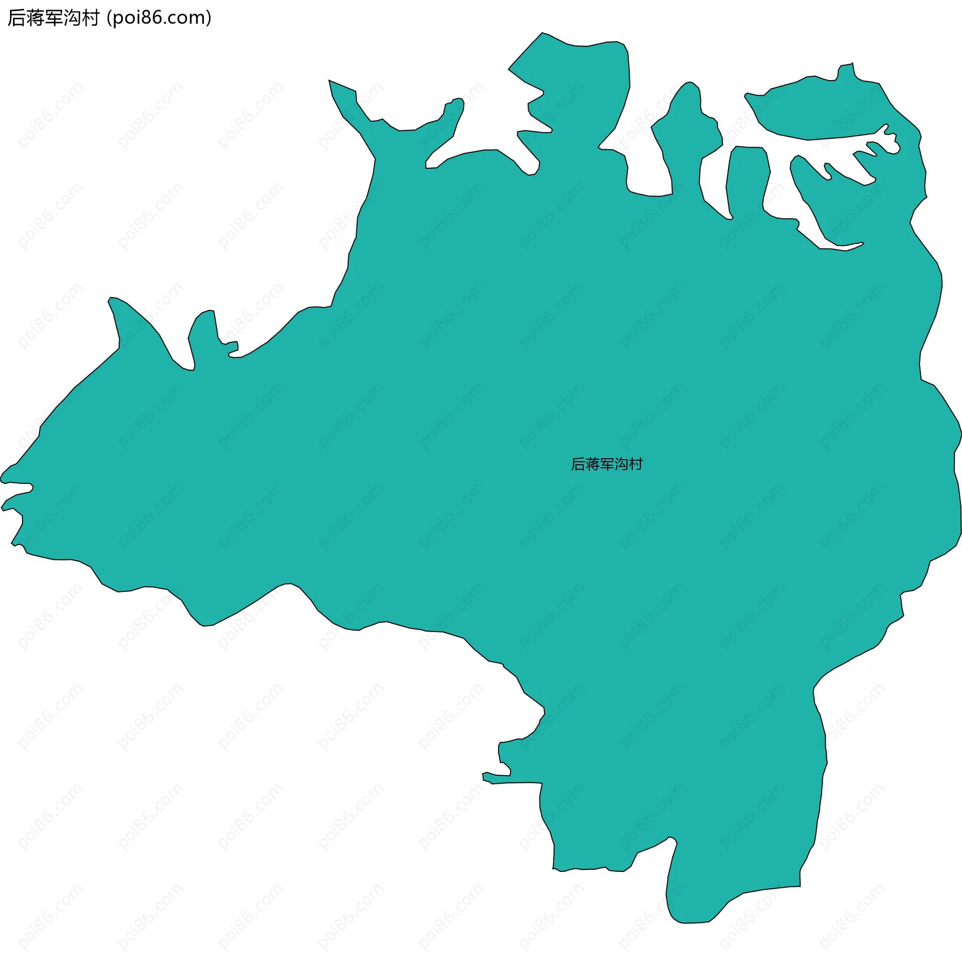 后蒋军沟村边界地图