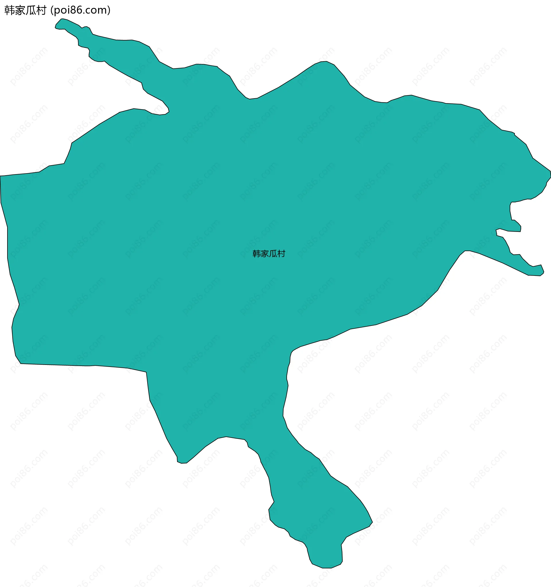 韩家瓜村边界地图