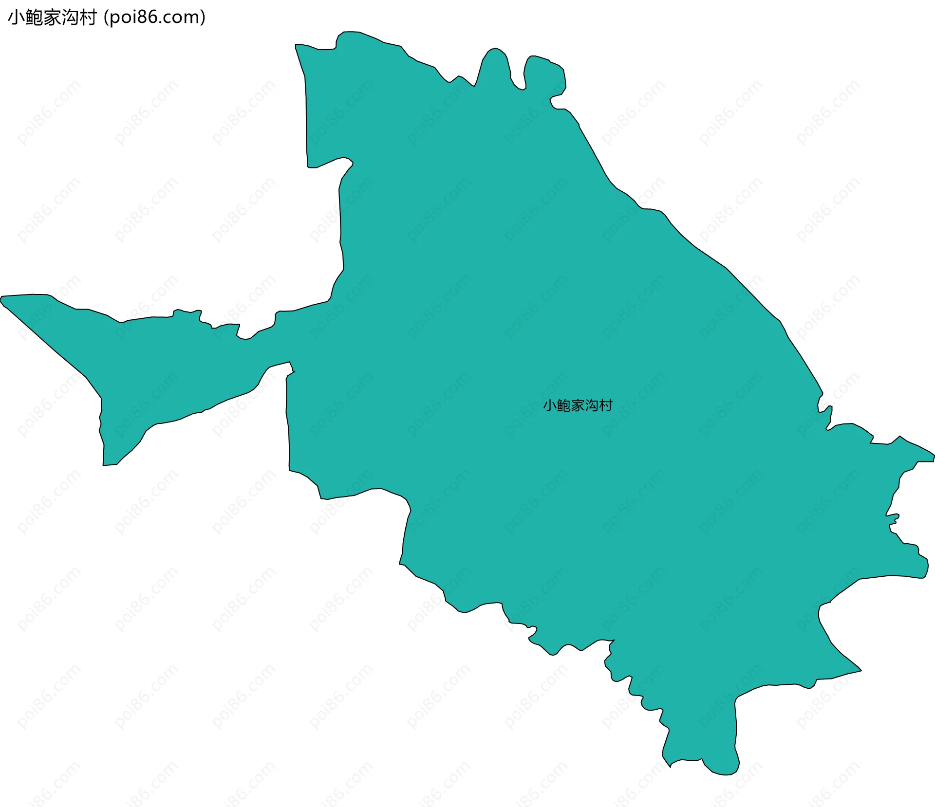 小鲍家沟村边界地图