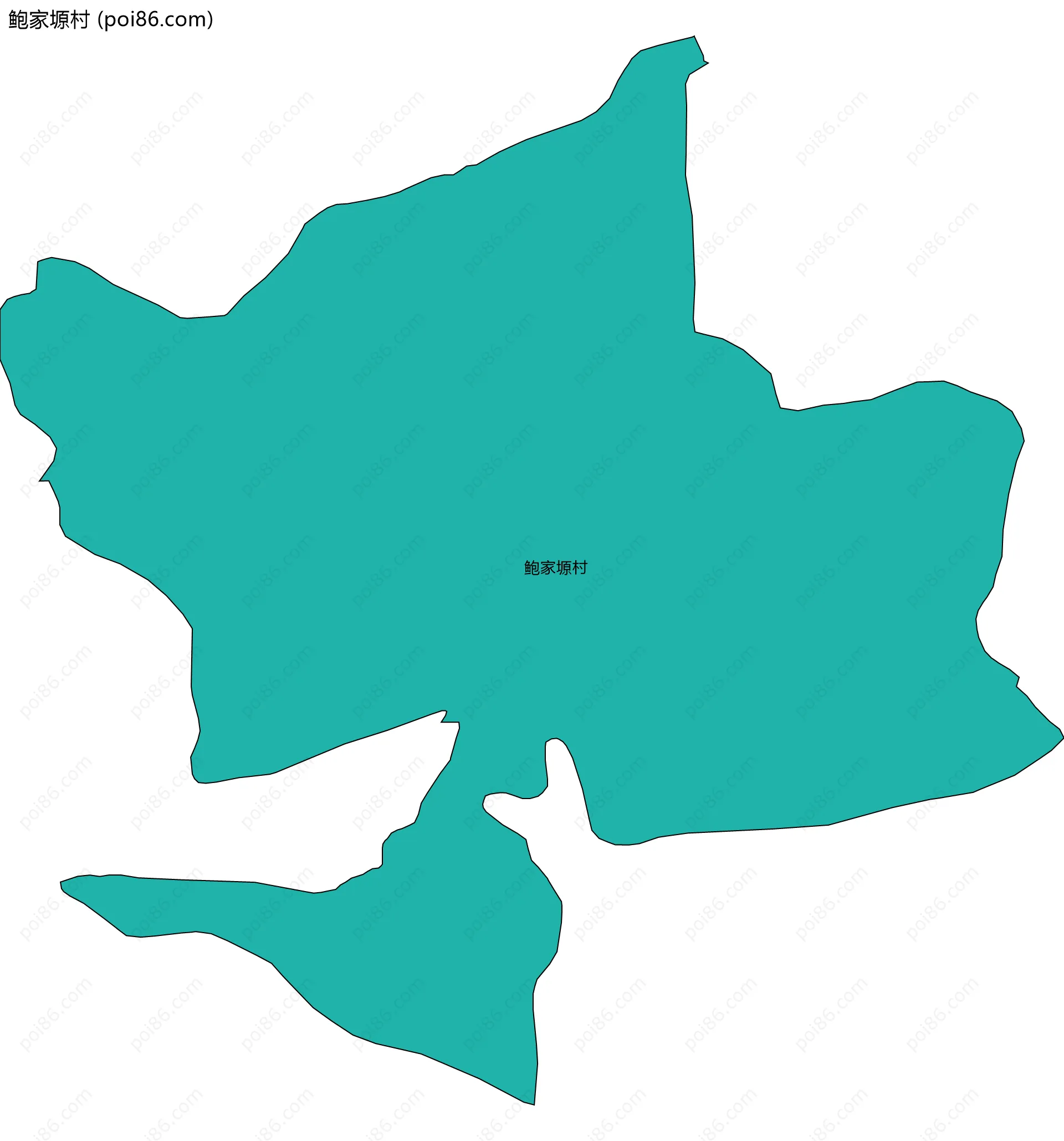 鲍家塬村边界地图