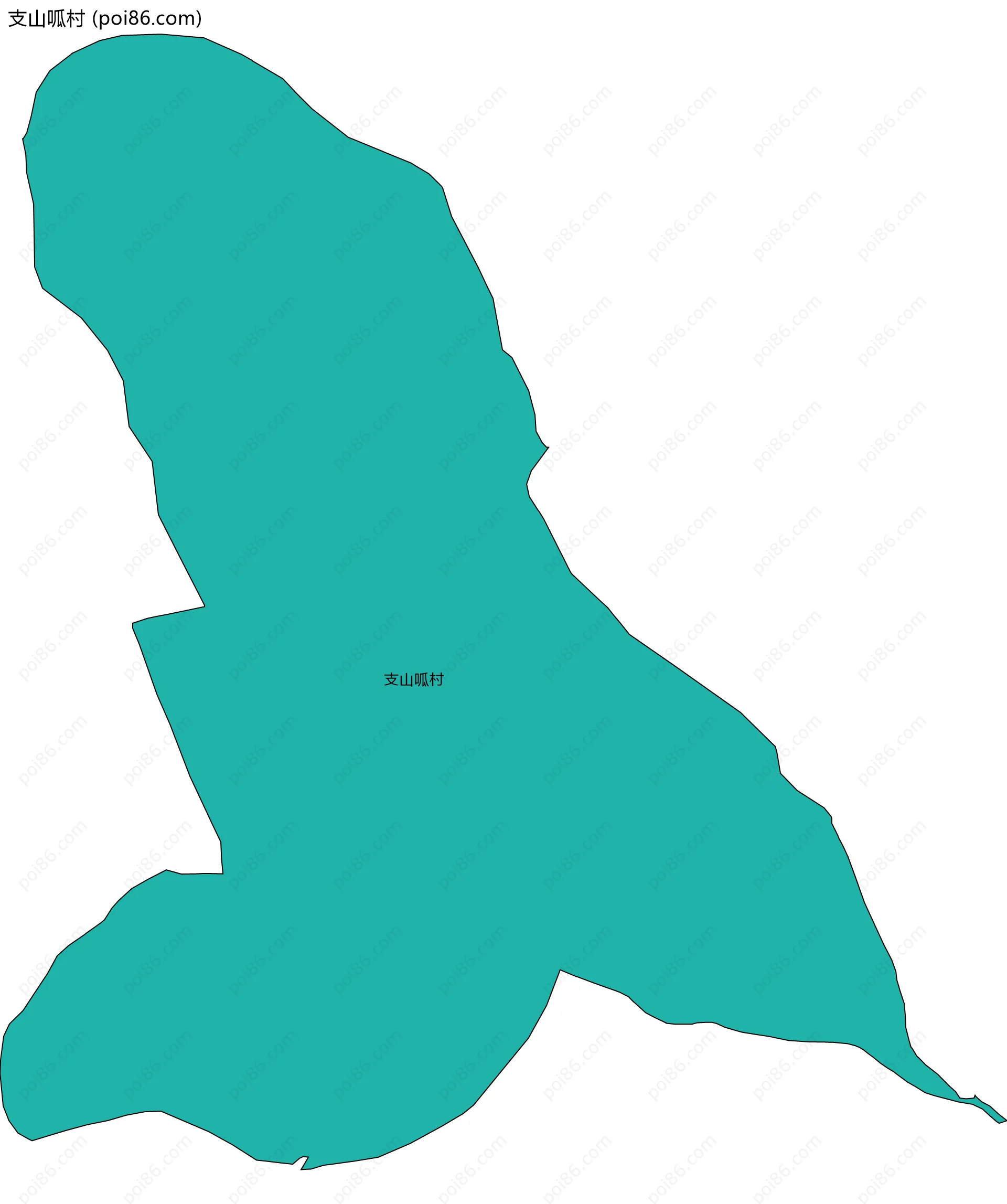 支山呱村边界地图