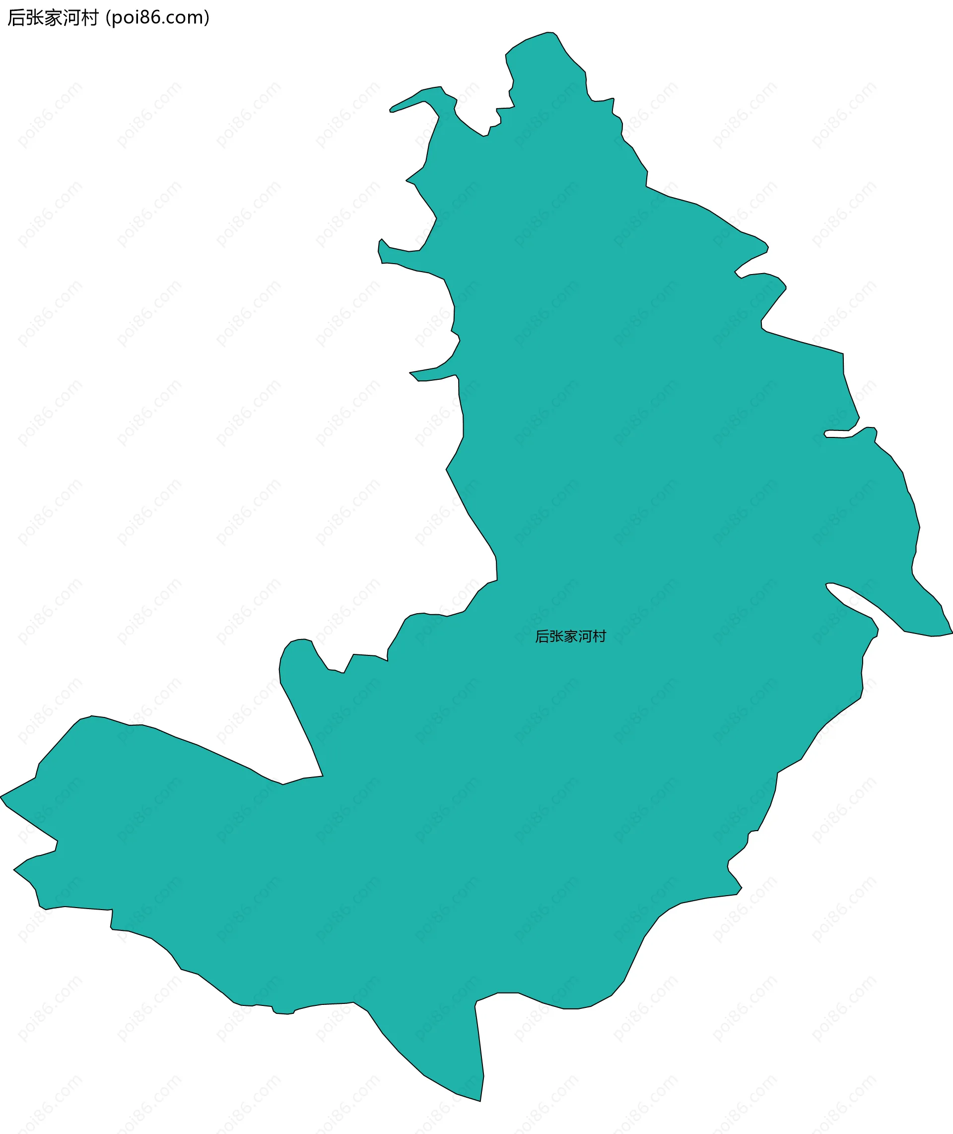 后张家河村边界地图