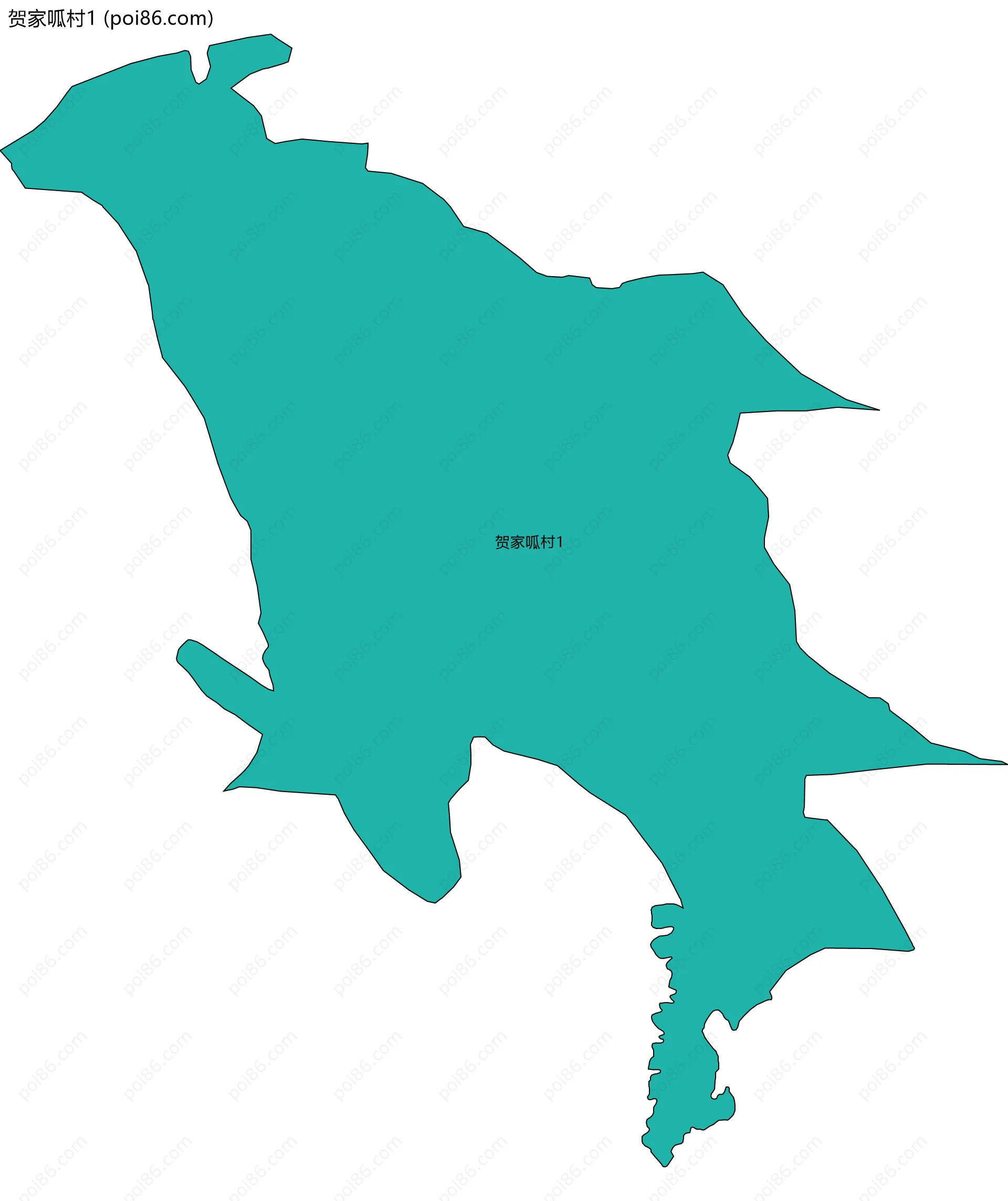 贺家呱村1边界地图