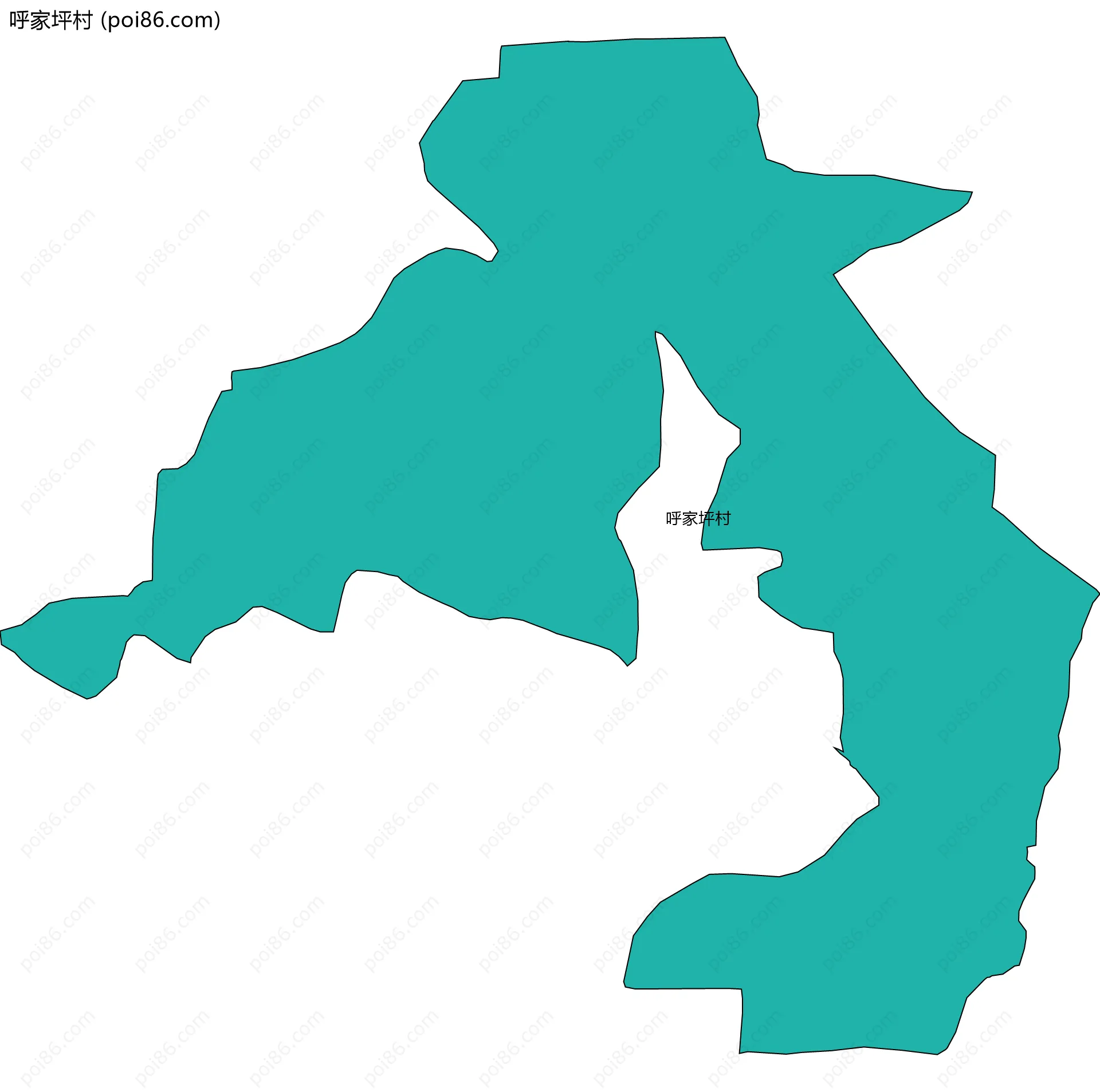 呼家坪村边界地图