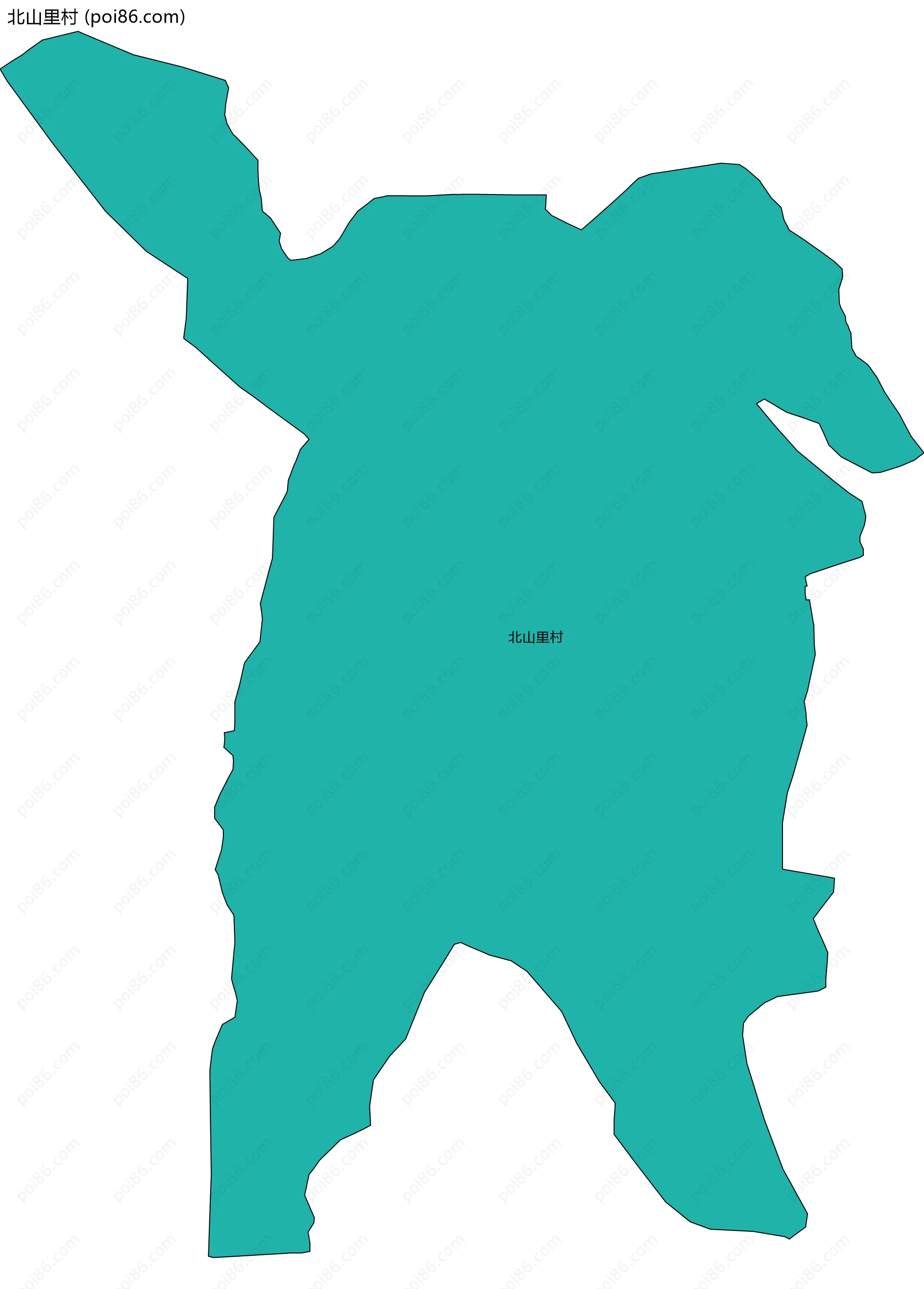 北山里村边界地图