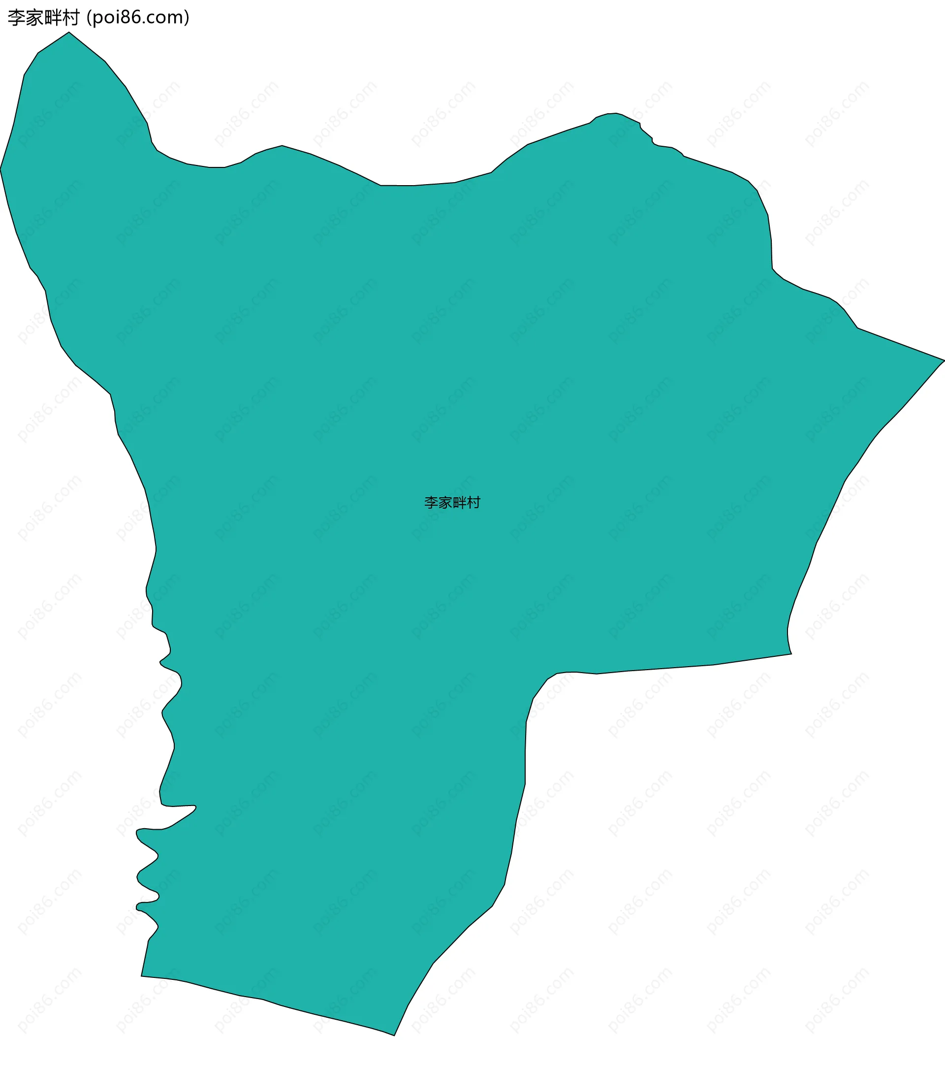 李家畔村边界地图