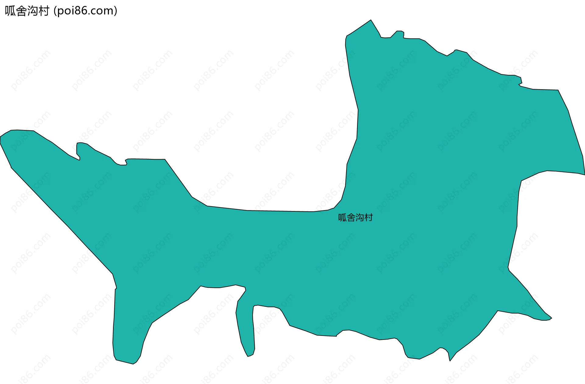 呱舍沟村边界地图