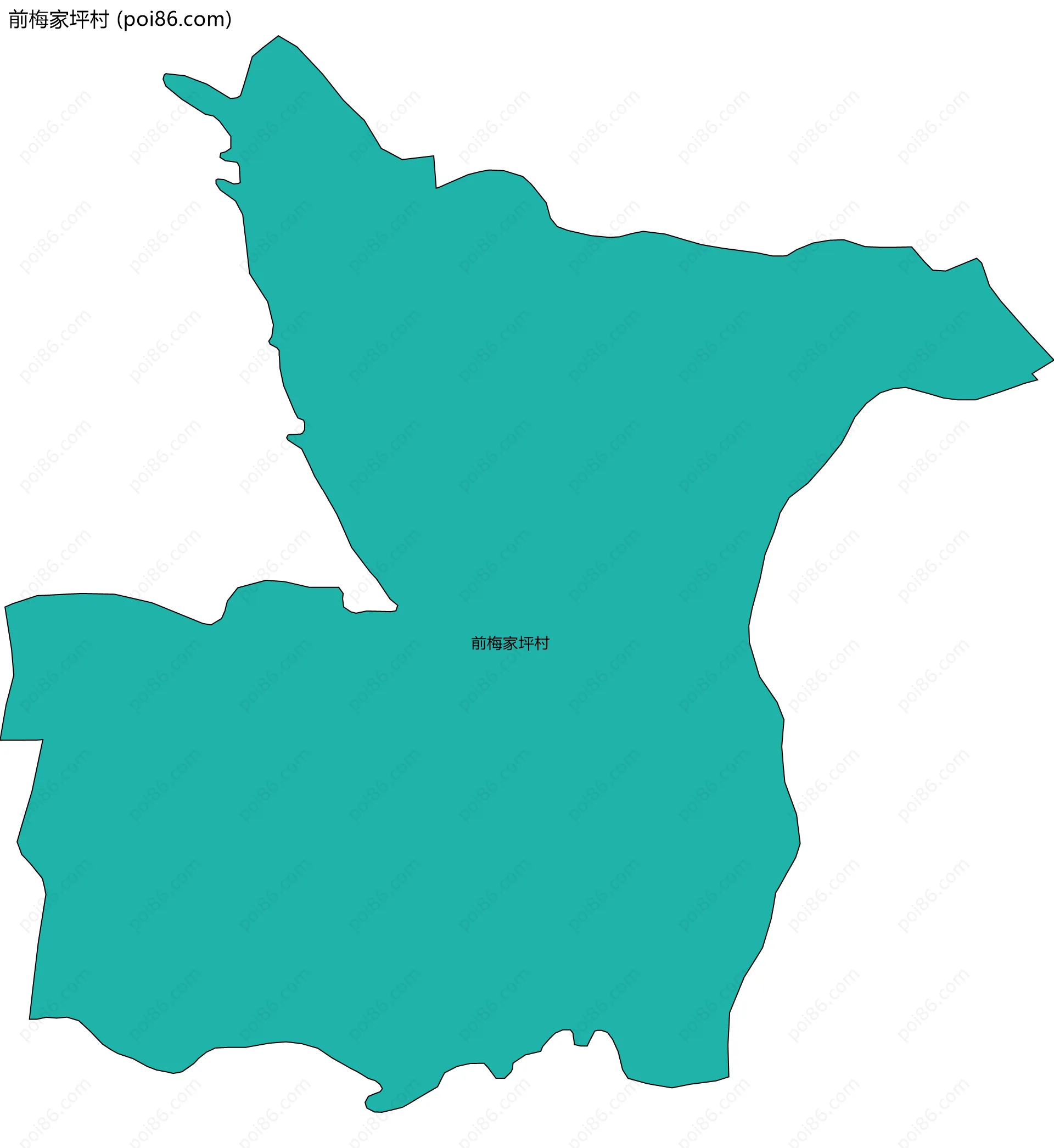 前梅家坪村边界地图