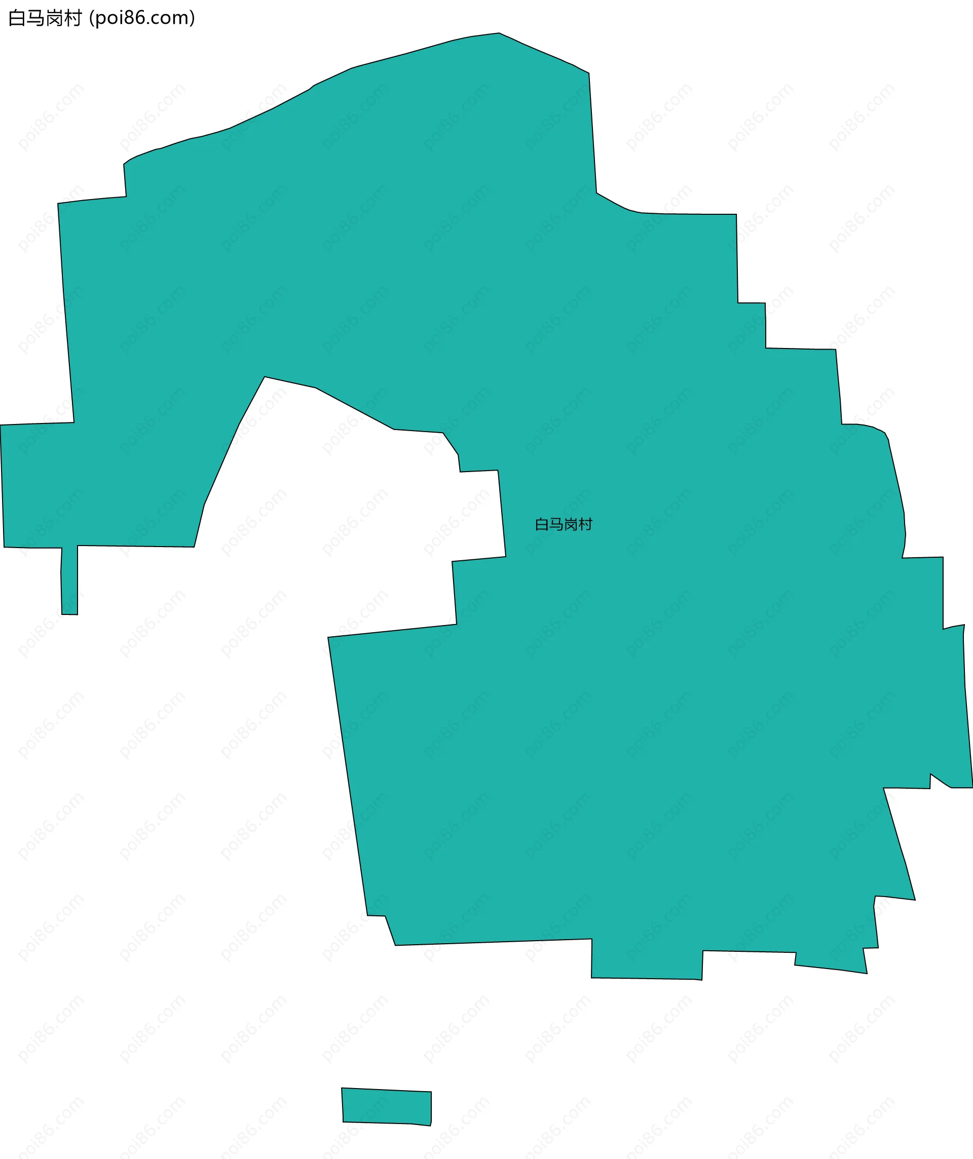 白马岗村边界地图