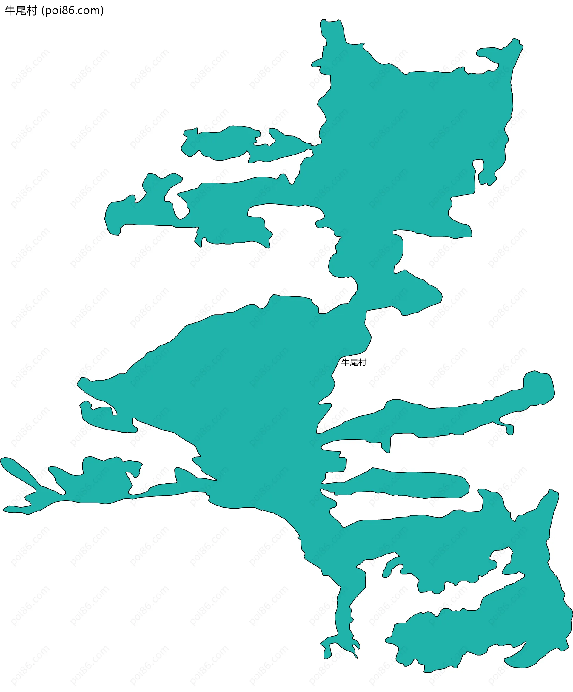 牛尾村边界地图