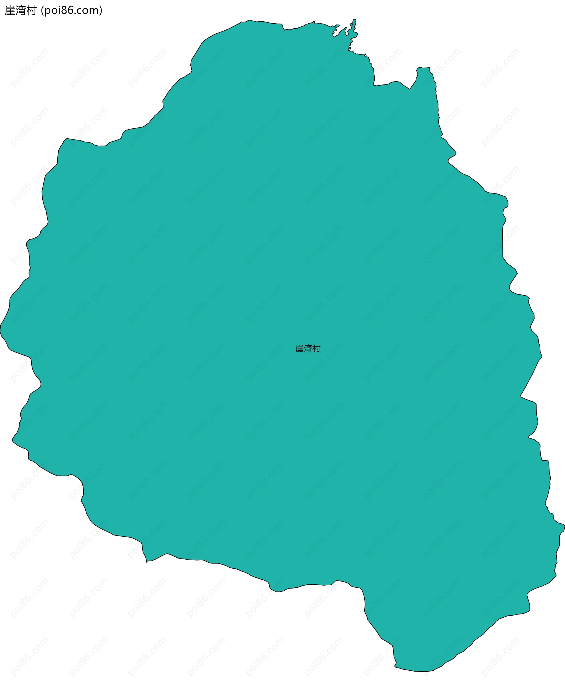 崖湾村边界地图