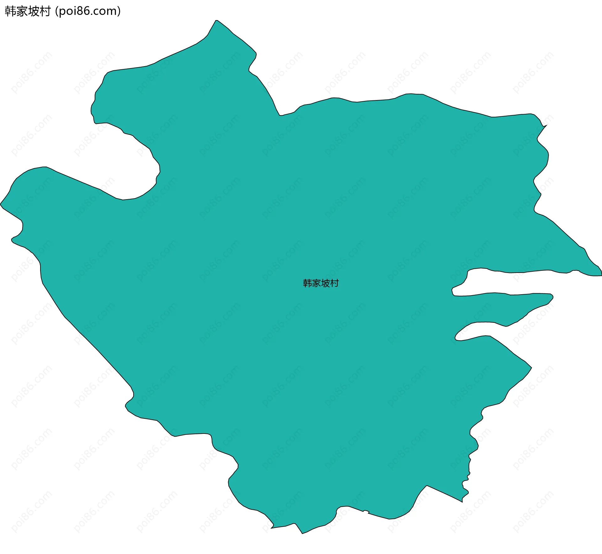 韩家坡村边界地图