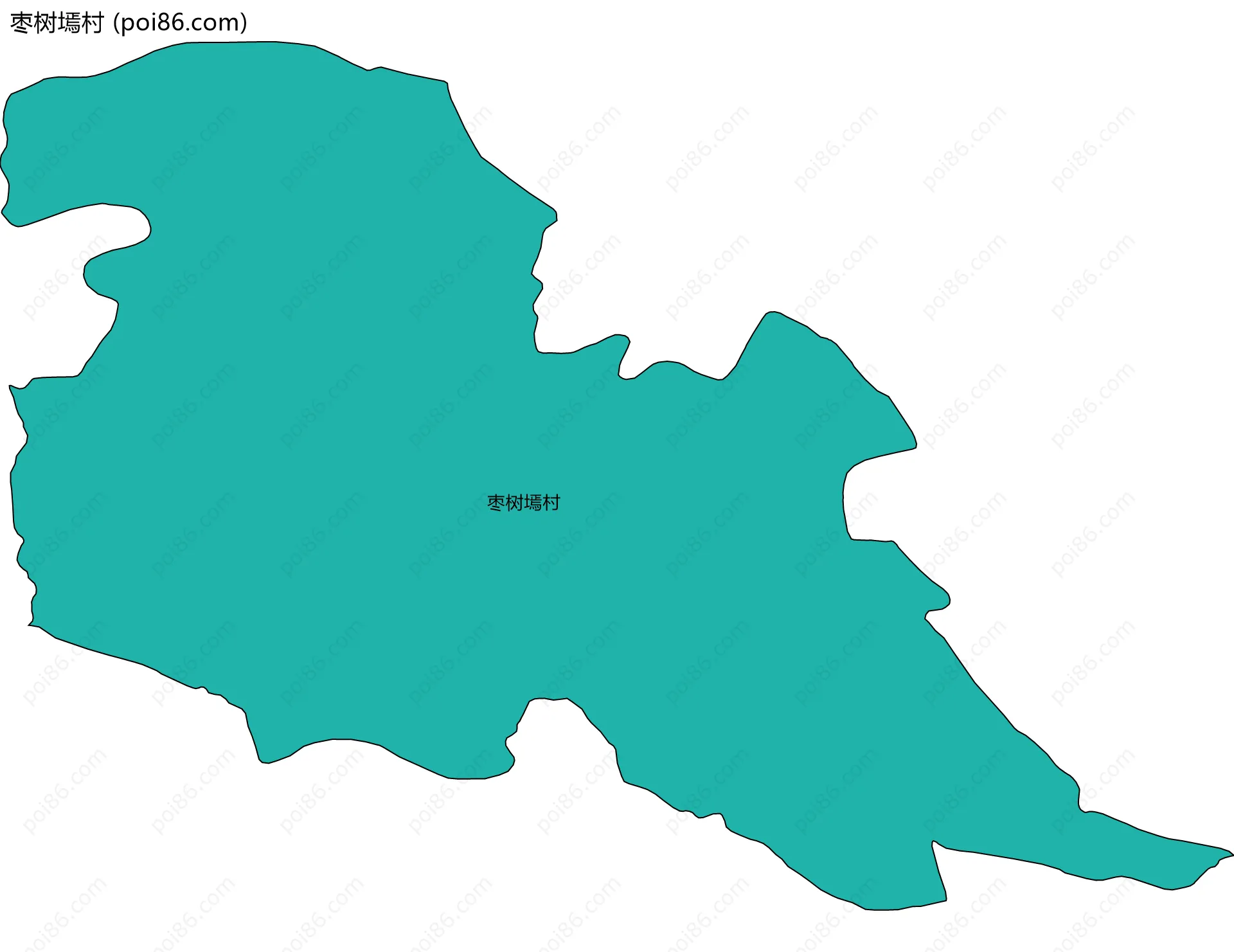 枣树墕村边界地图