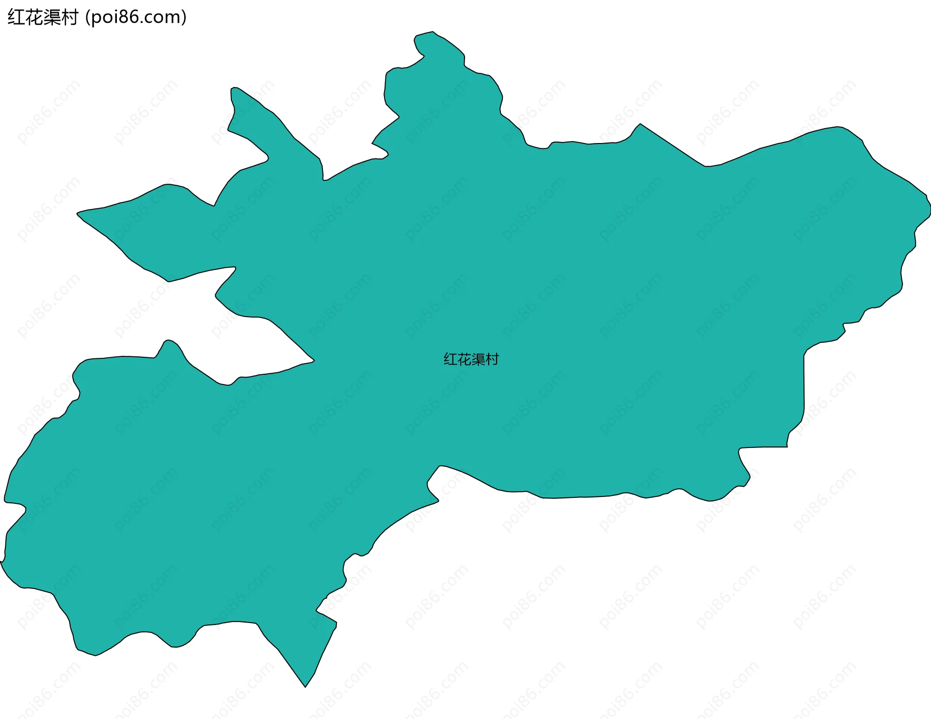 红花渠村边界地图
