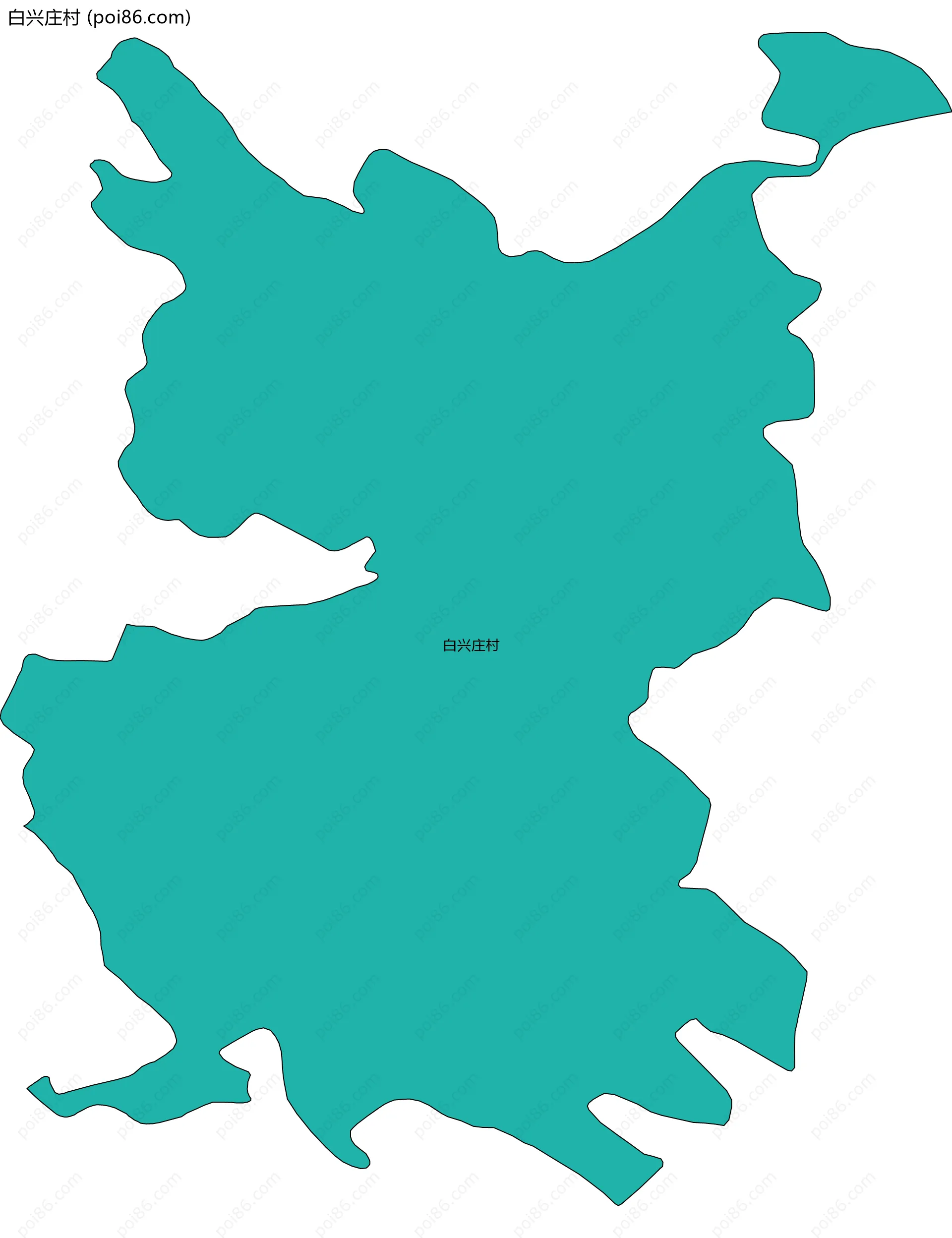 白兴庄村边界地图