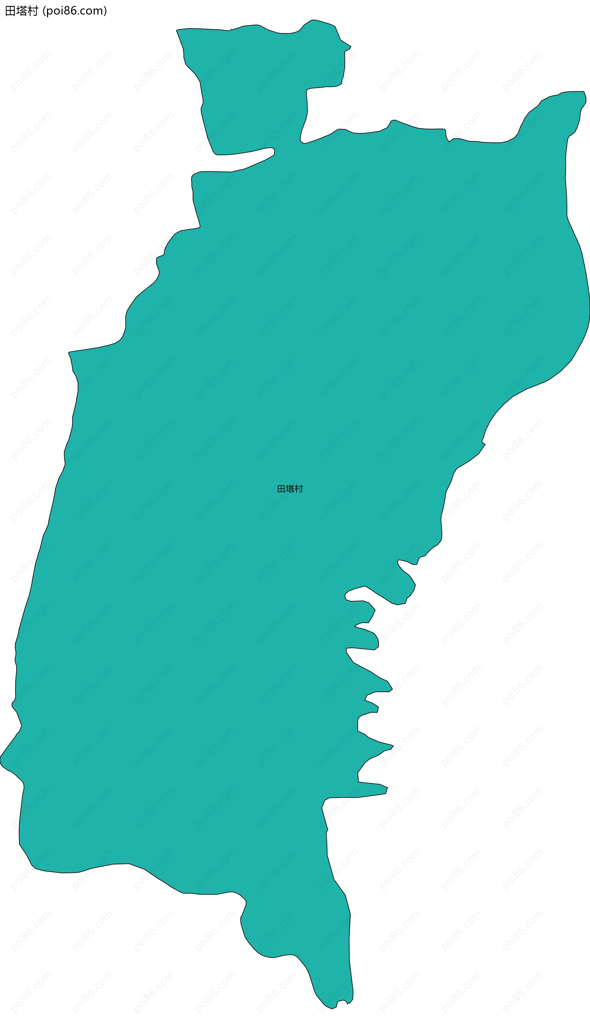 田塔村边界地图