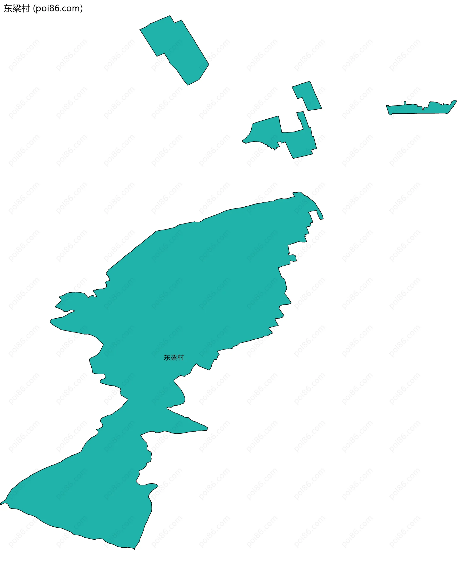 东梁村边界地图