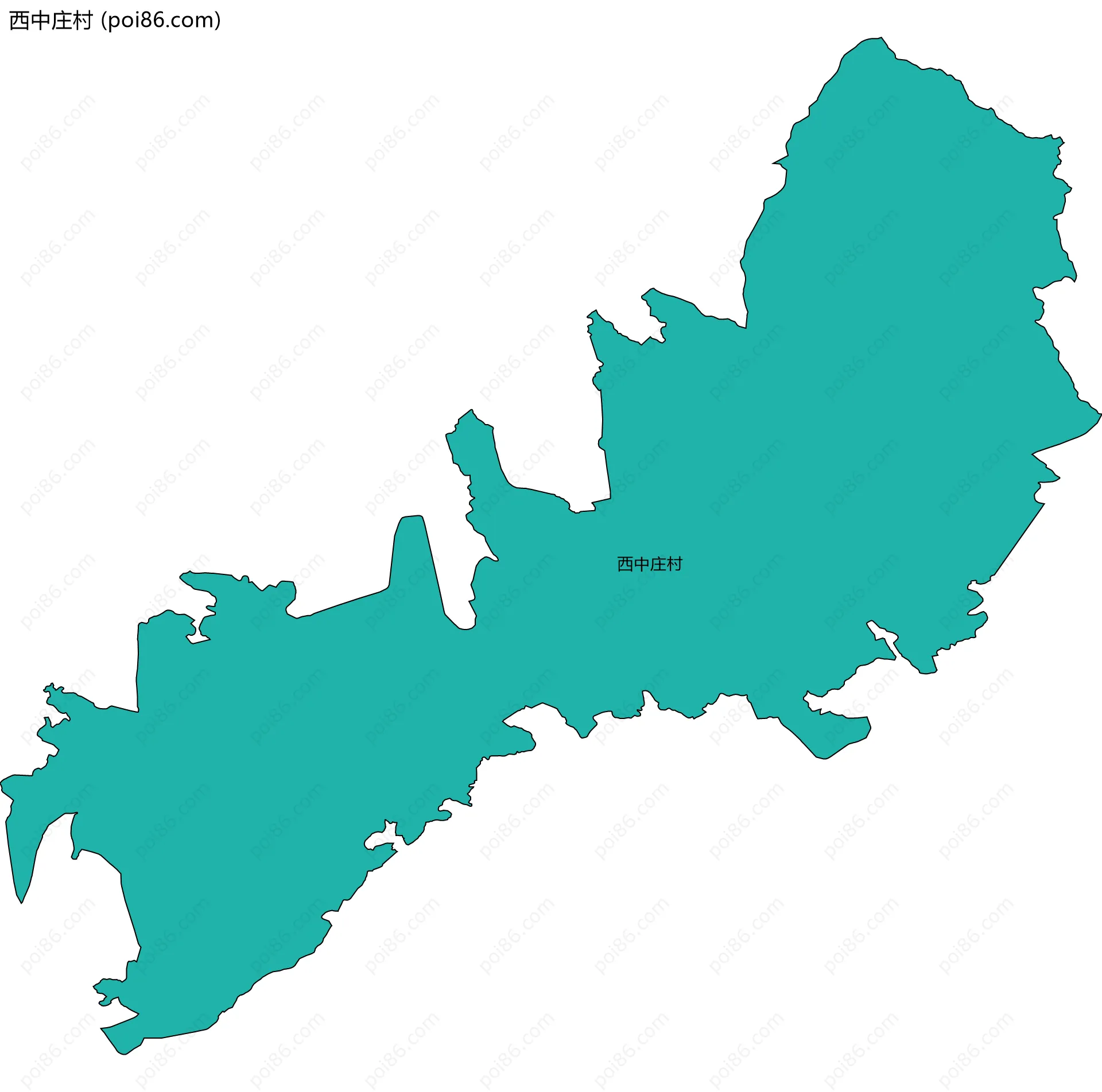 西中庄村边界地图