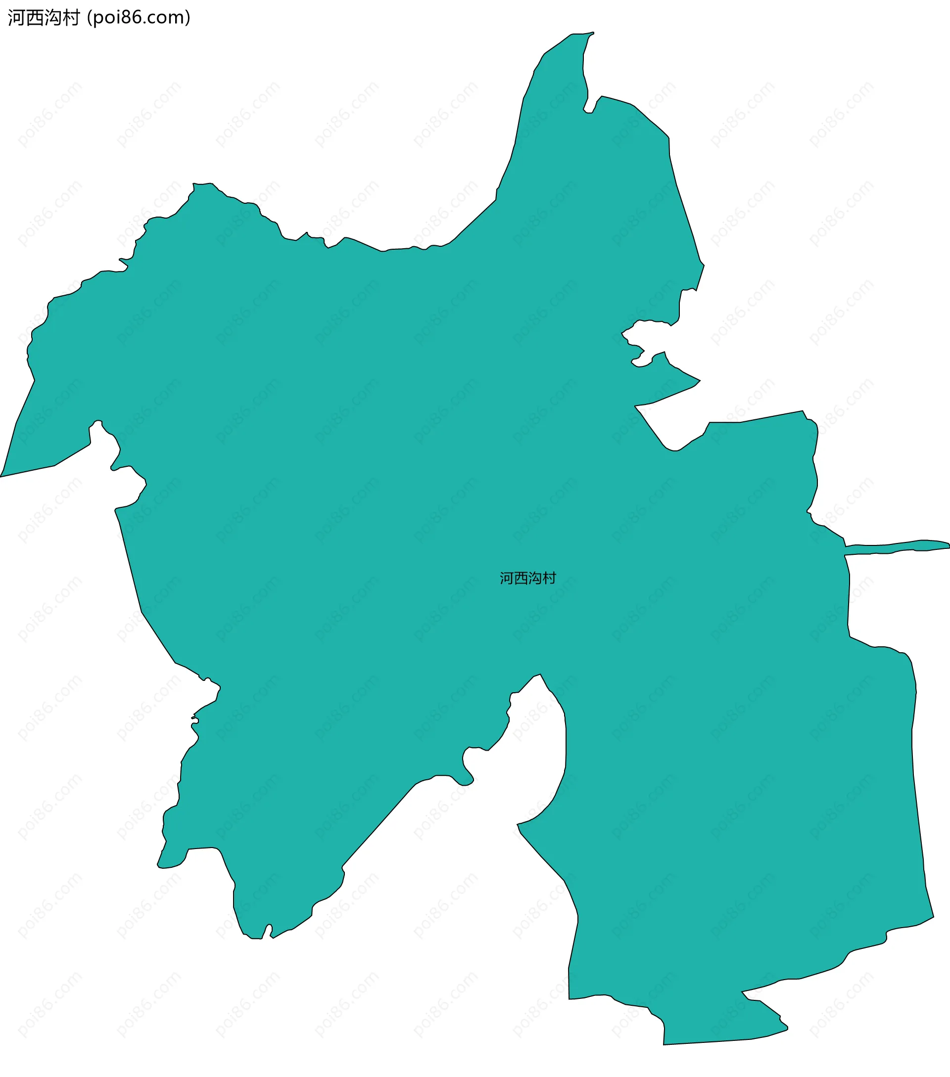 河西沟村边界地图