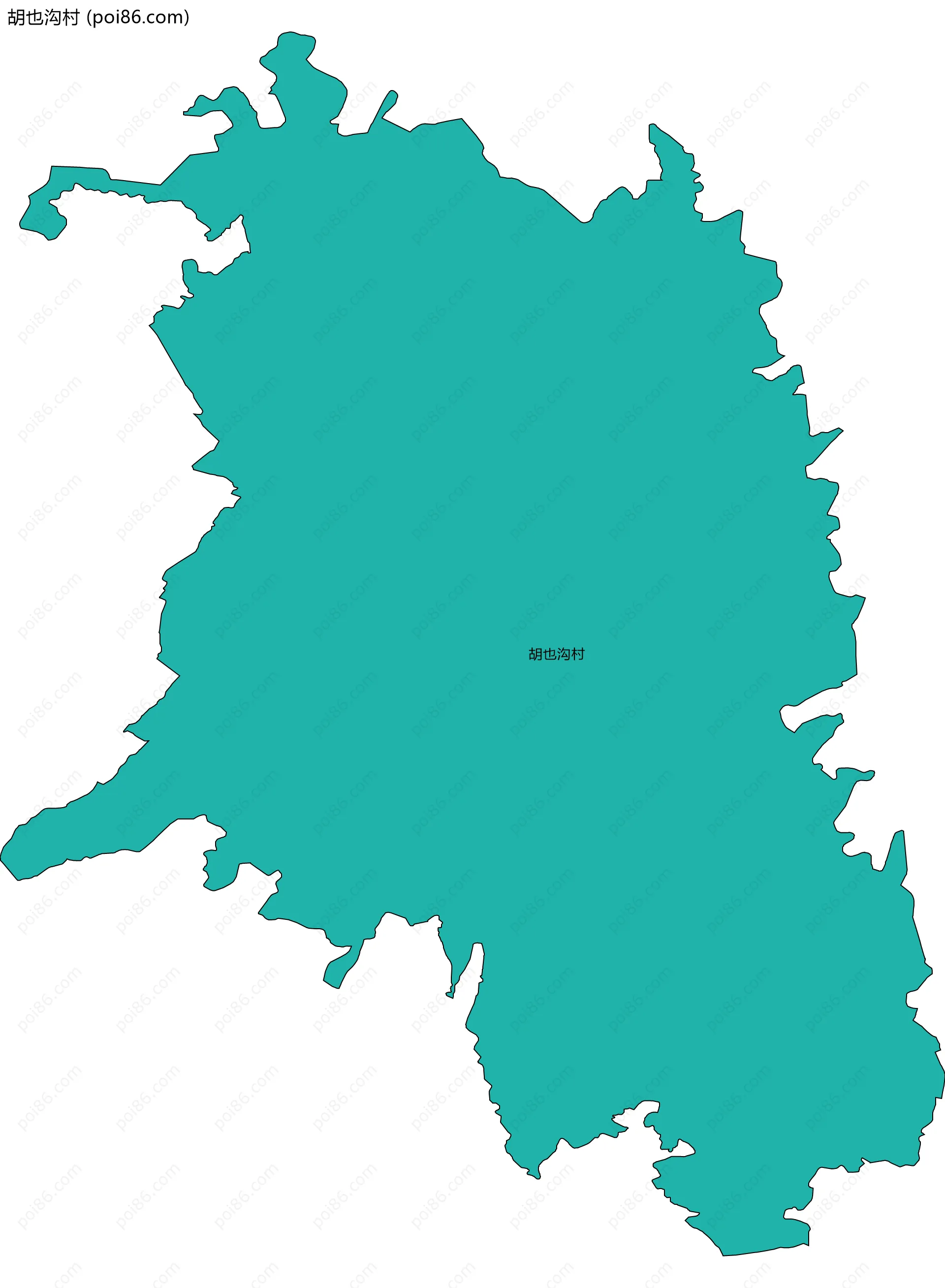 胡也沟村边界地图