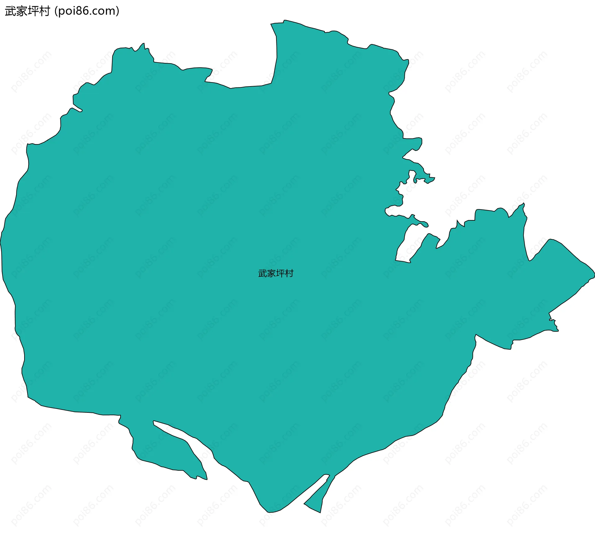 武家坪村边界地图
