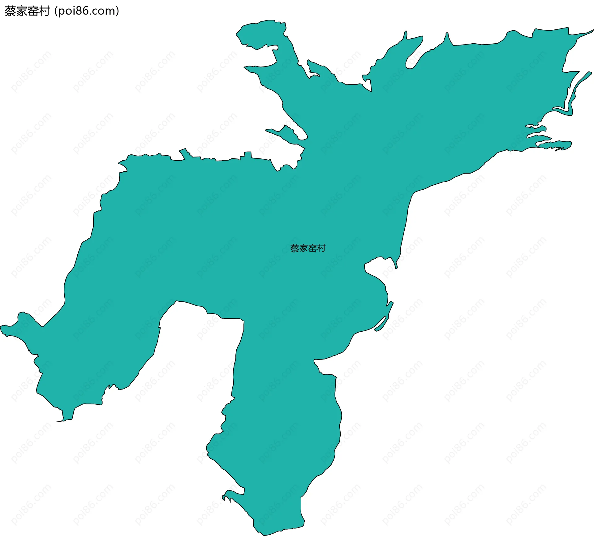 蔡家窑村边界地图