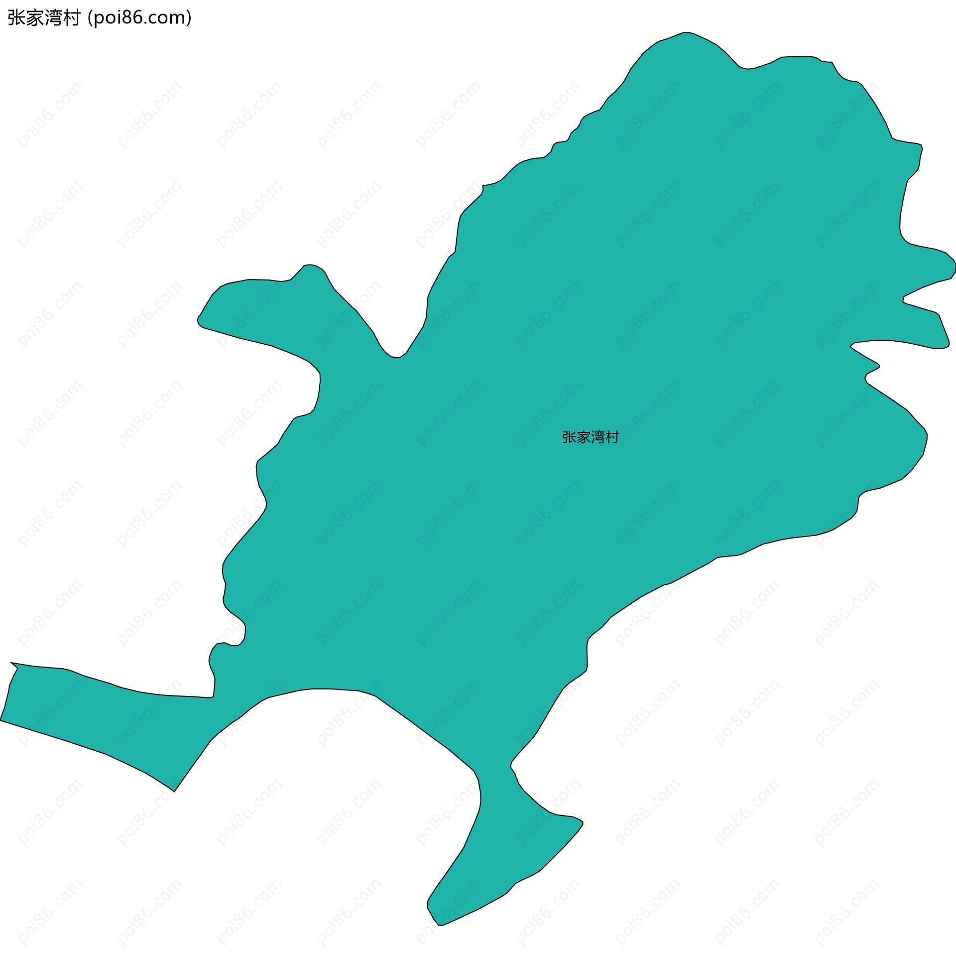 张家湾村边界地图