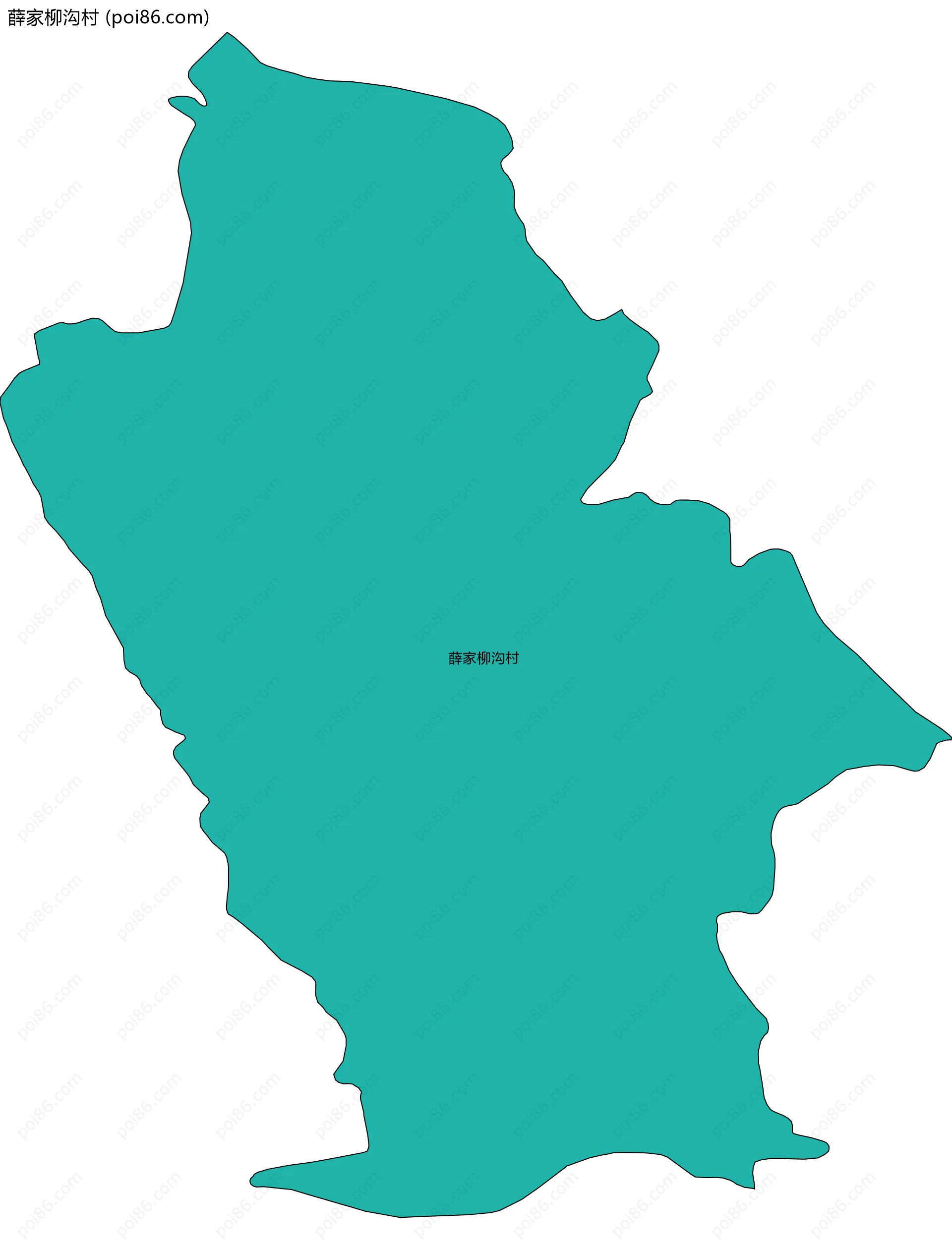 薛家柳沟村边界地图