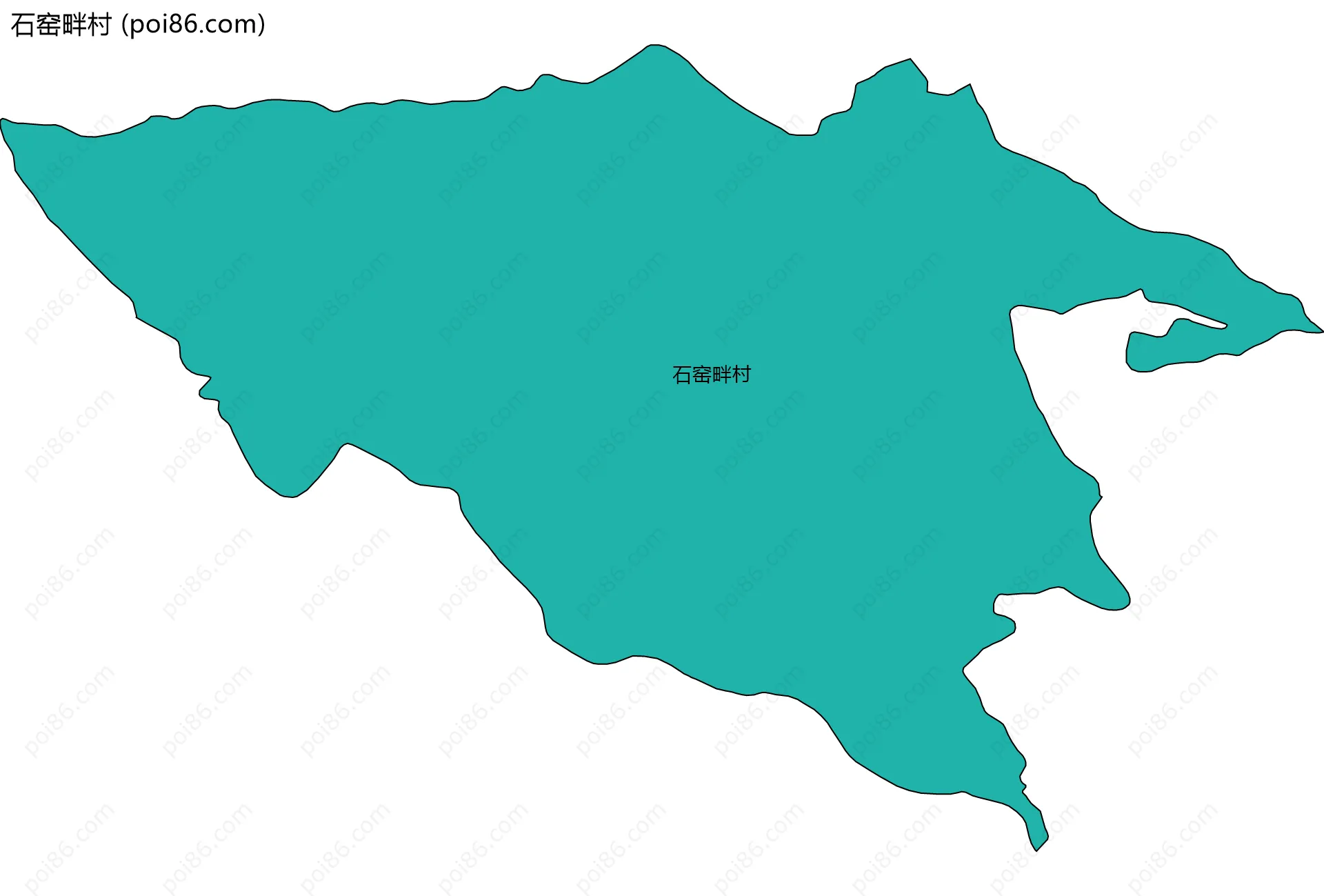 石窑畔村边界地图