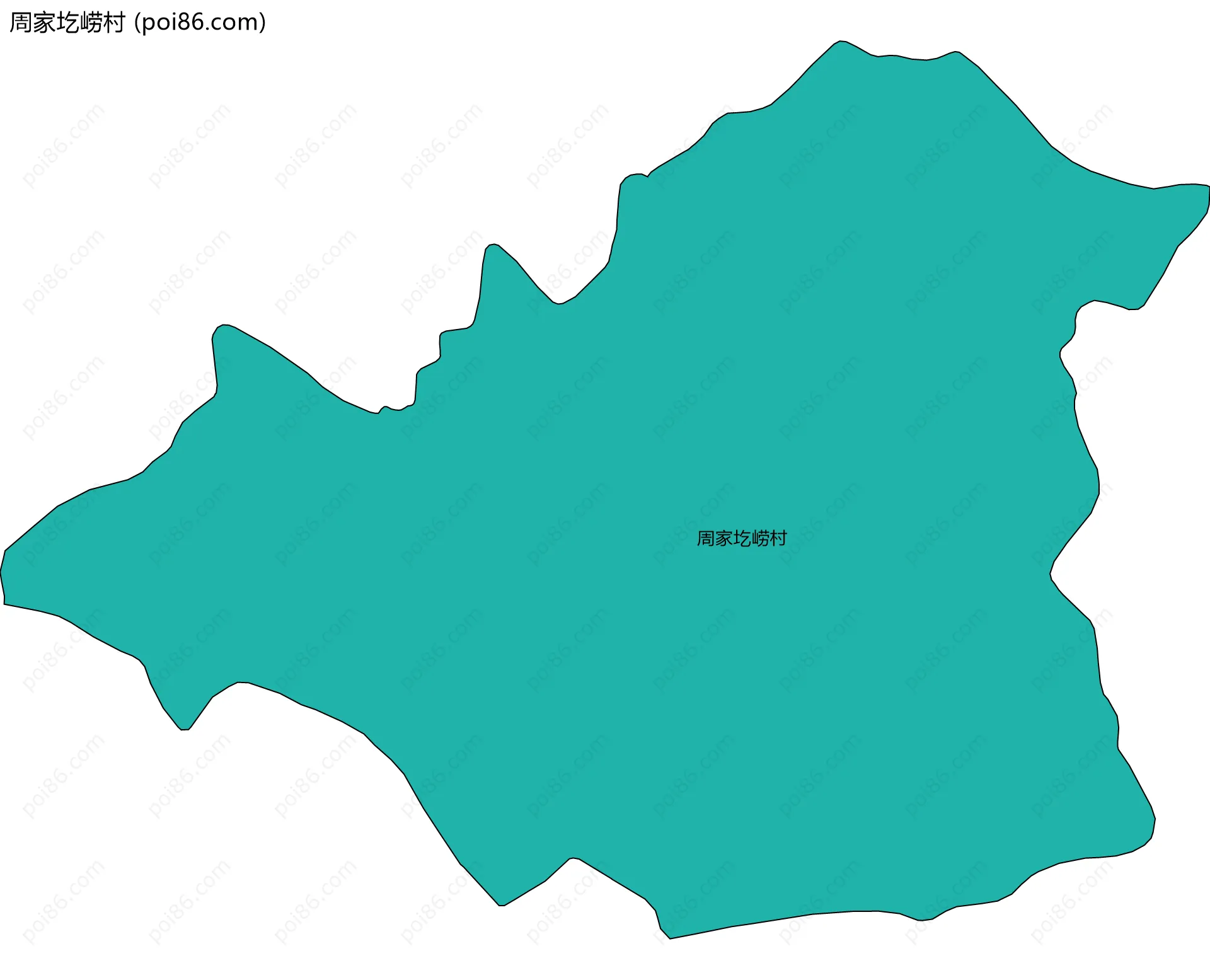 周家圪崂村边界地图