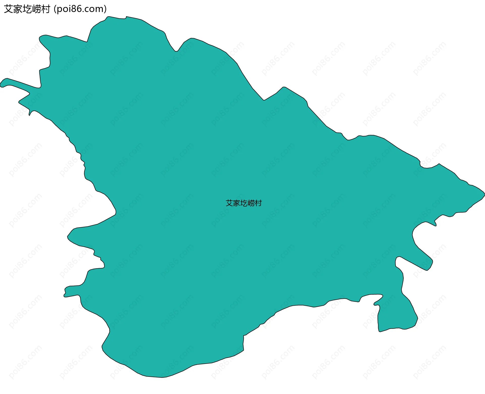 艾家圪崂村边界地图